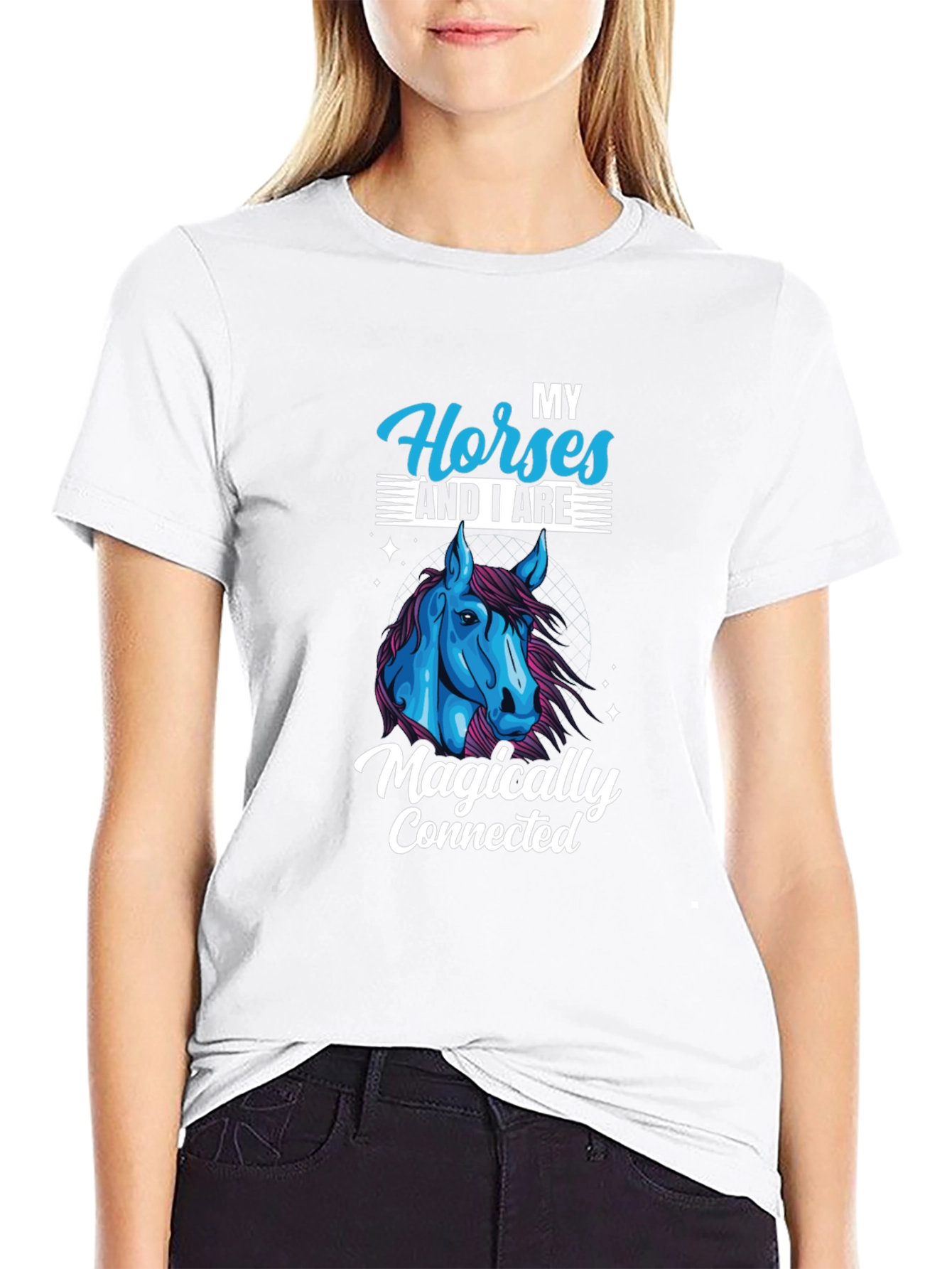 Horse Lover Black T-Shirt - Magically Connected