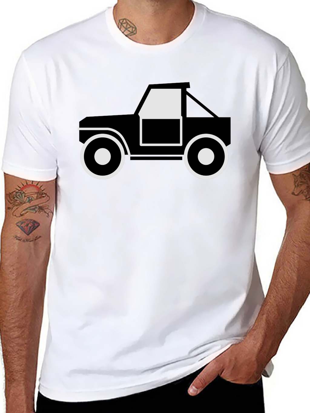Black Graphic Tee - Off-Road Truck Design