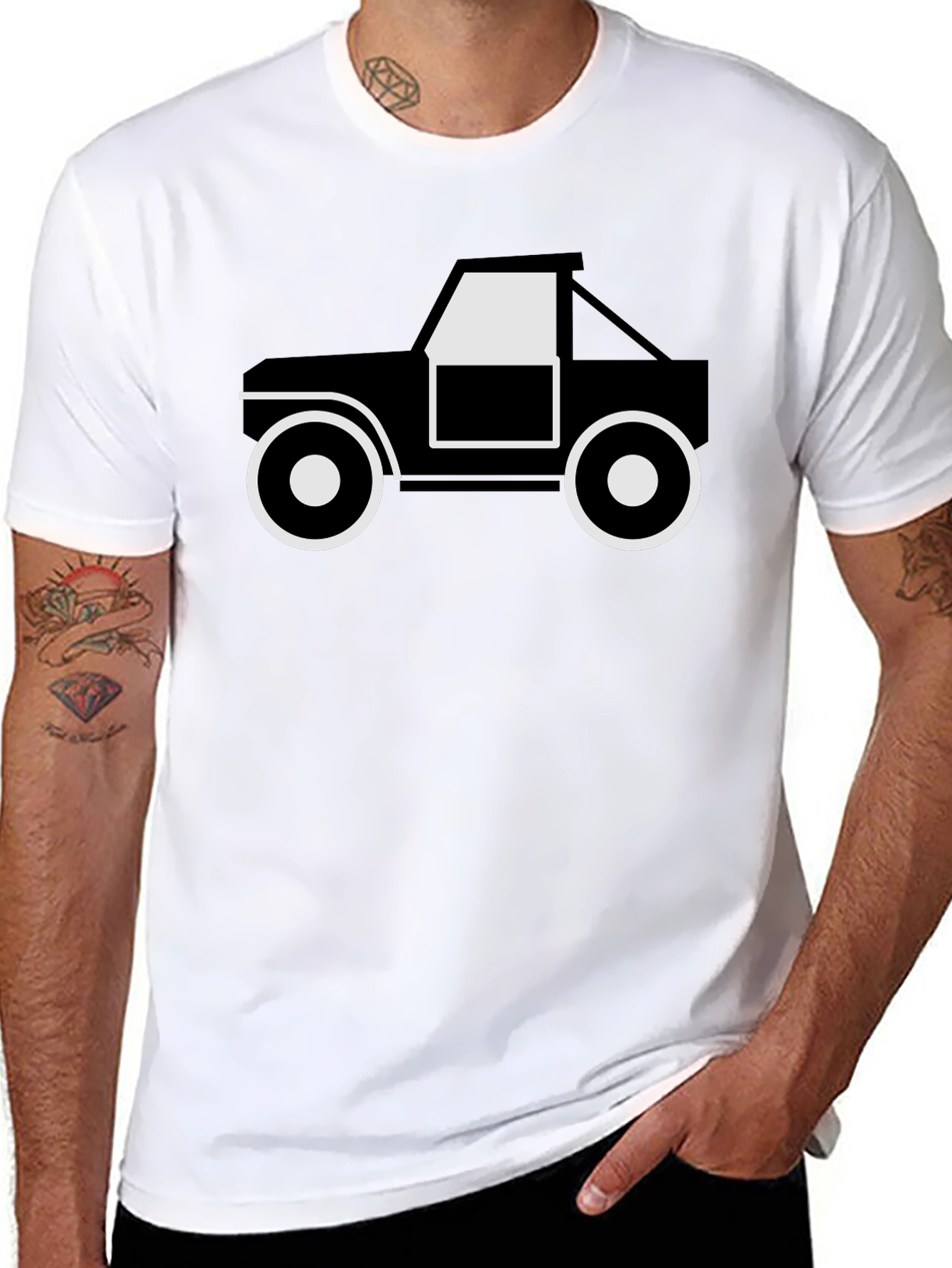 Black Graphic Tee - Off-Road Truck Design