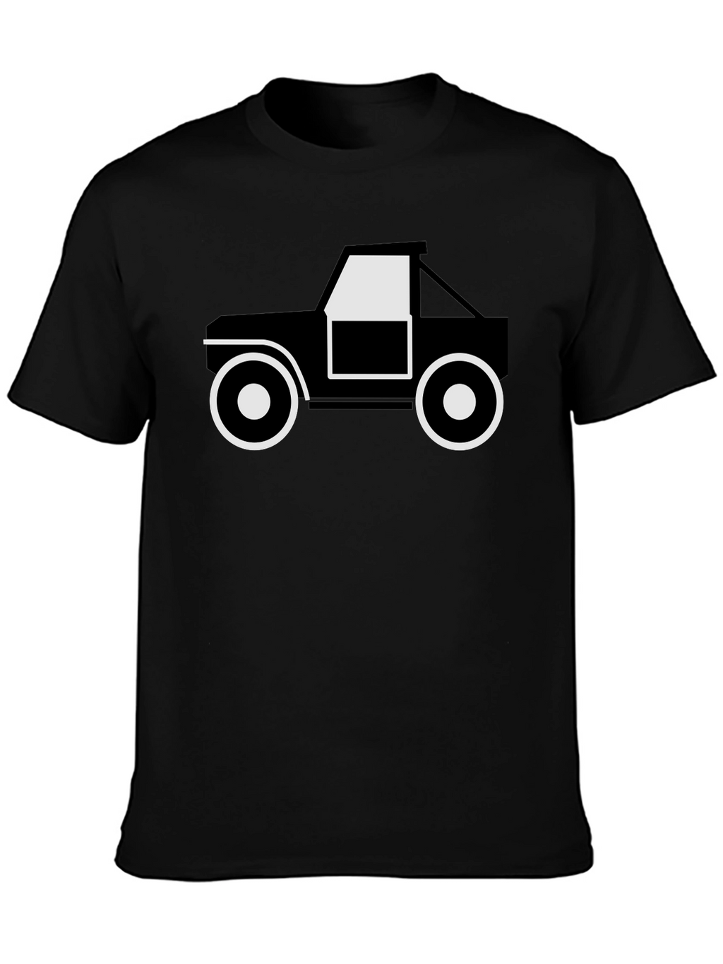 Black Graphic Tee - Off-Road Truck Design