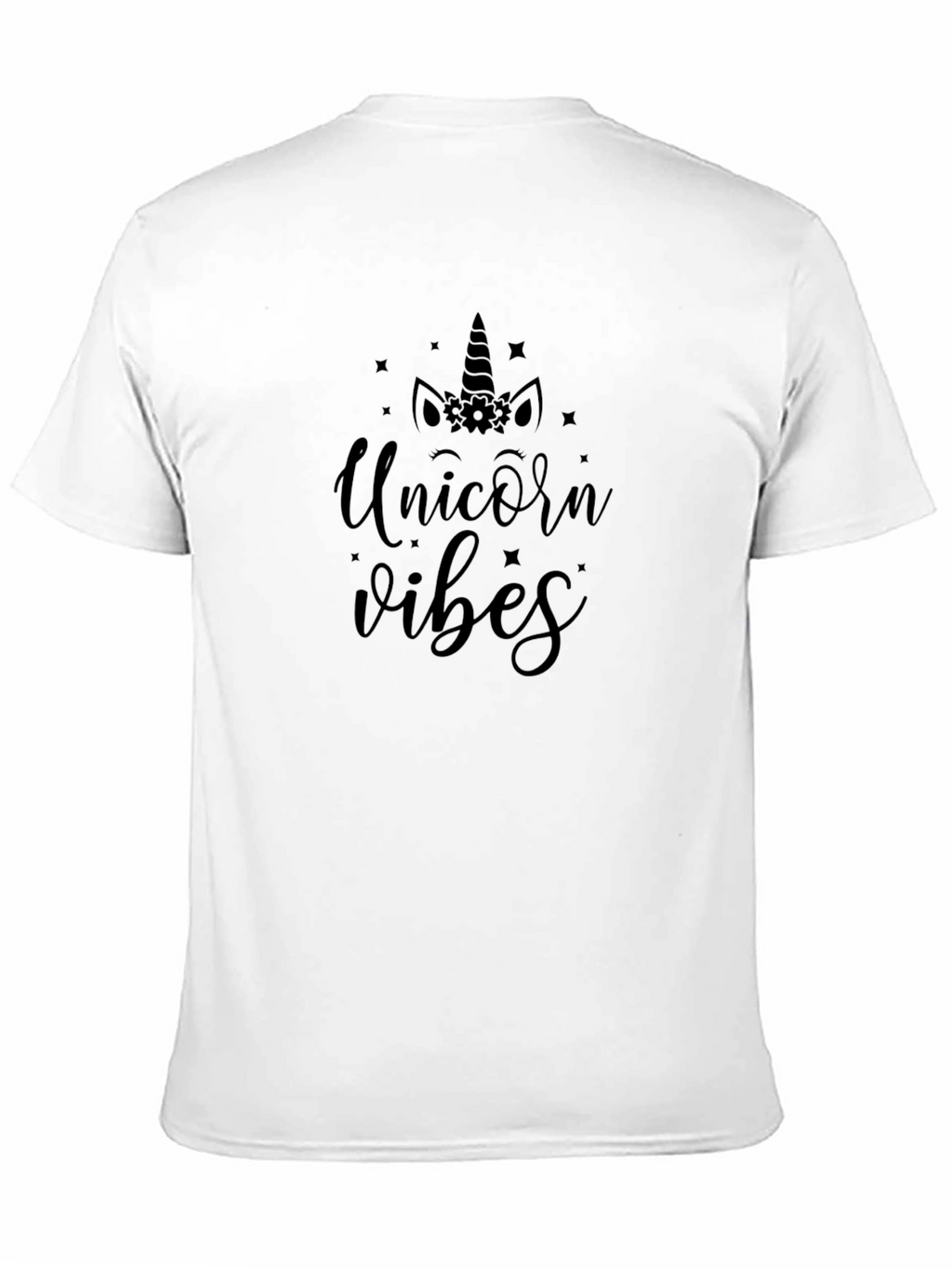Unicorn Vibes Black Cotton T-Shirt