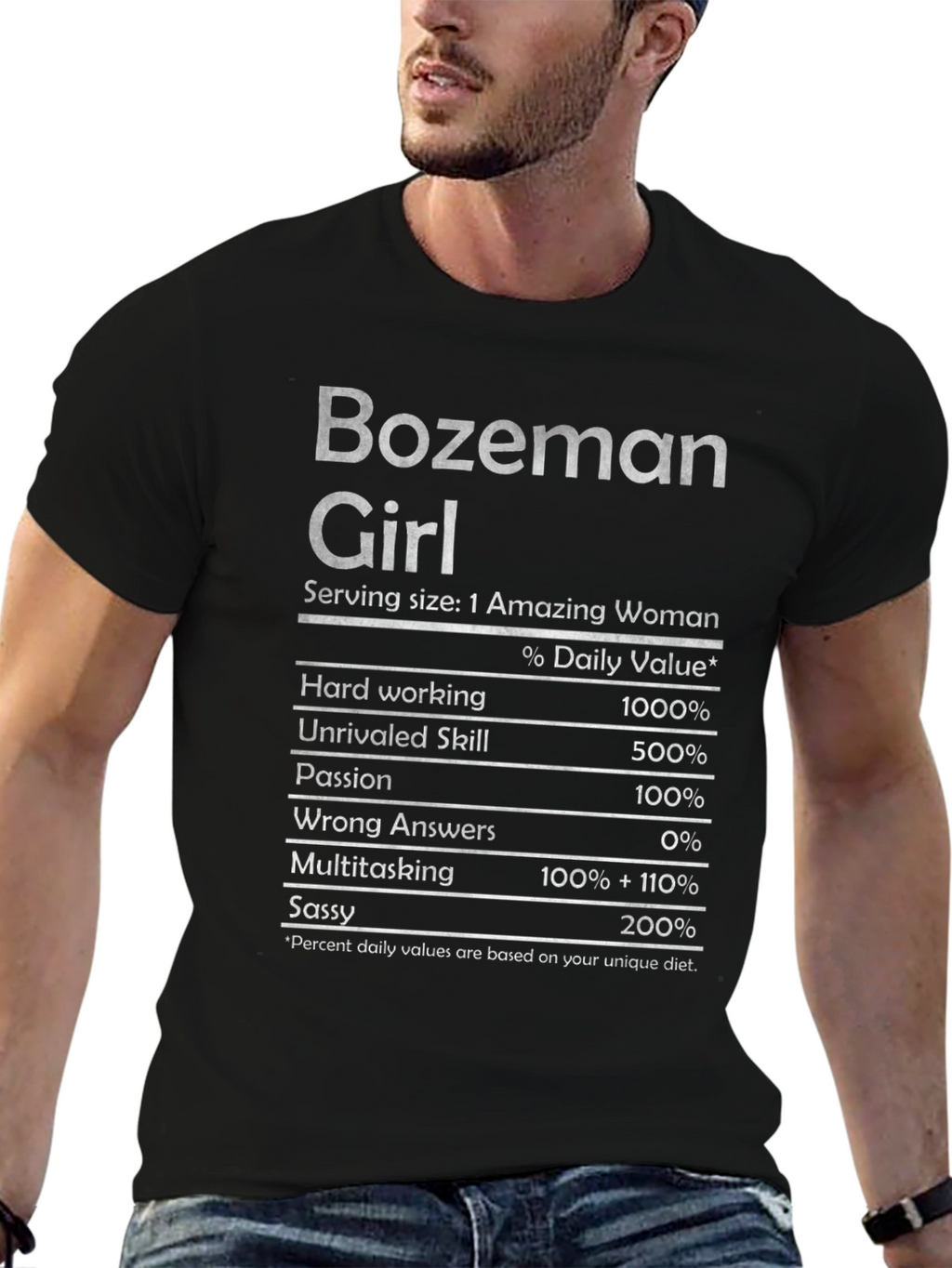 Bozeman Girl Nutrition Facts T-Shirt