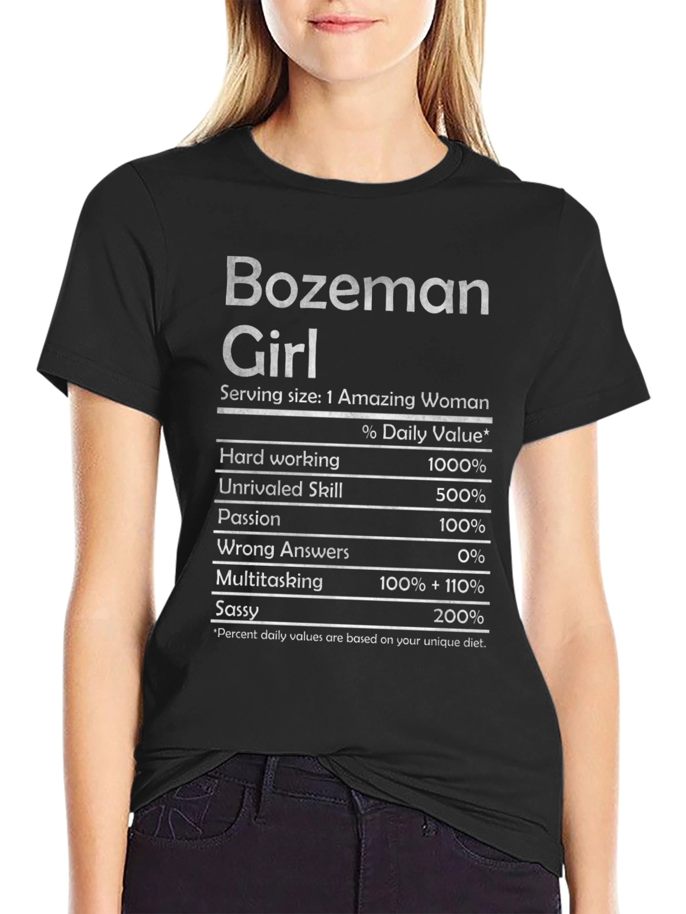 Bozeman Girl Nutrition Facts T-Shirt