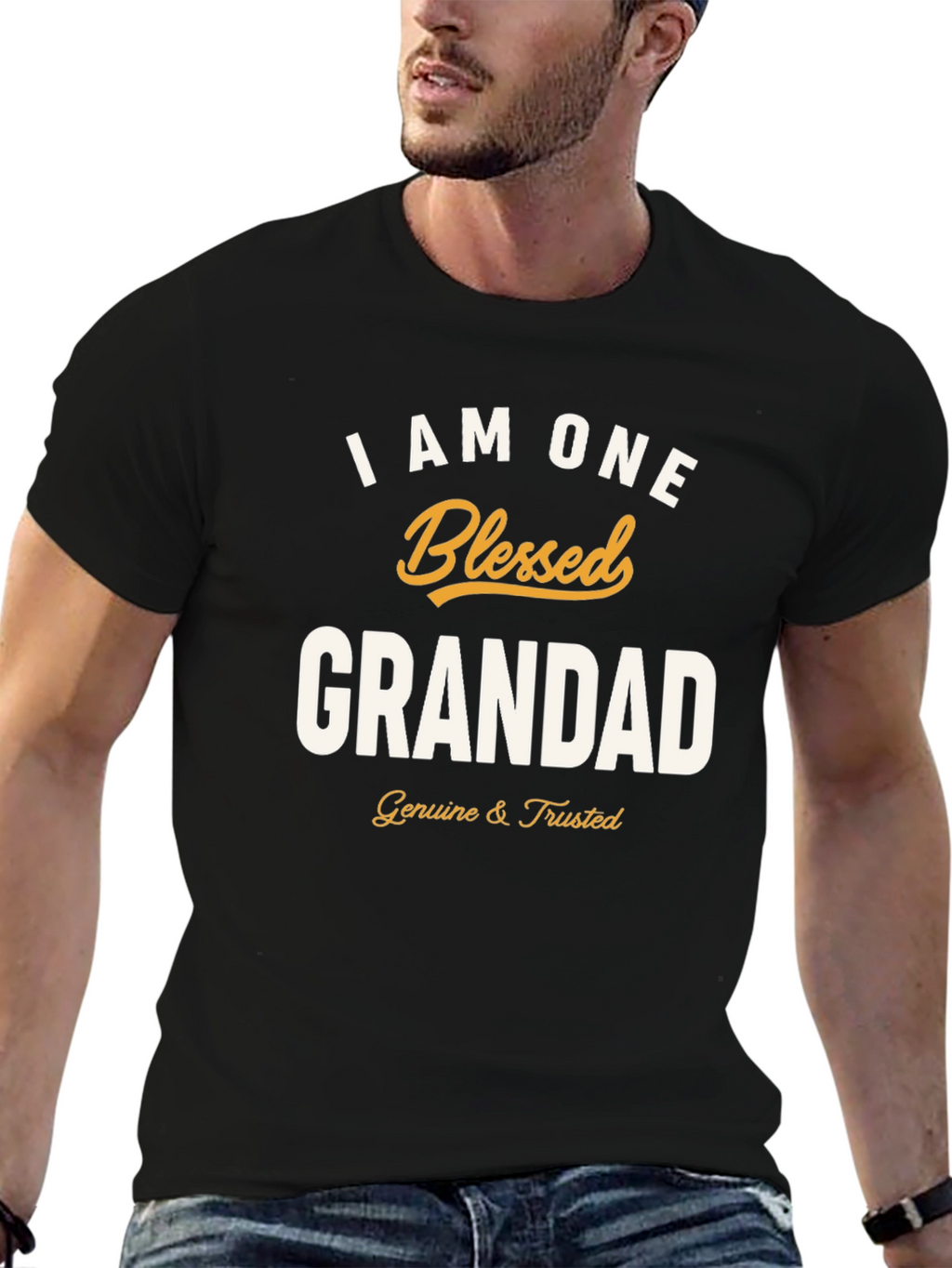 Blessed Grandad T-Shirt - Black Graphic Tee