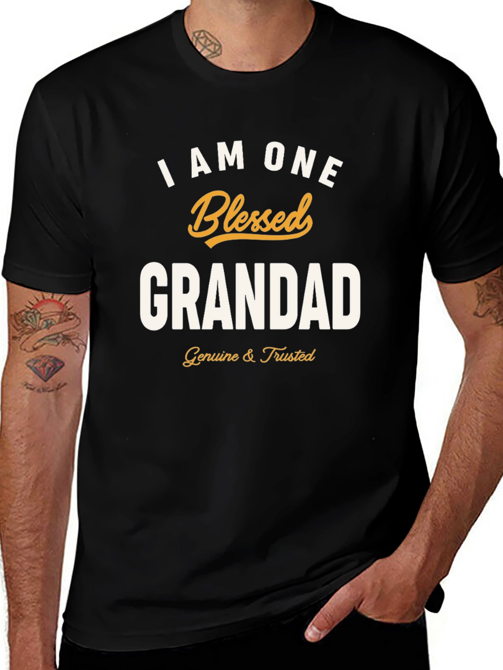 Blessed Grandad T-Shirt - Black Graphic Tee