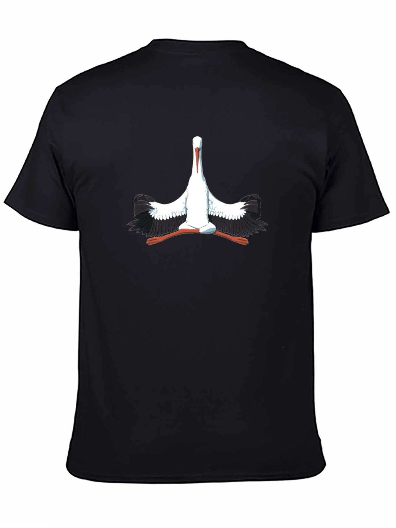 Stork Graphic Print Black T-Shirt