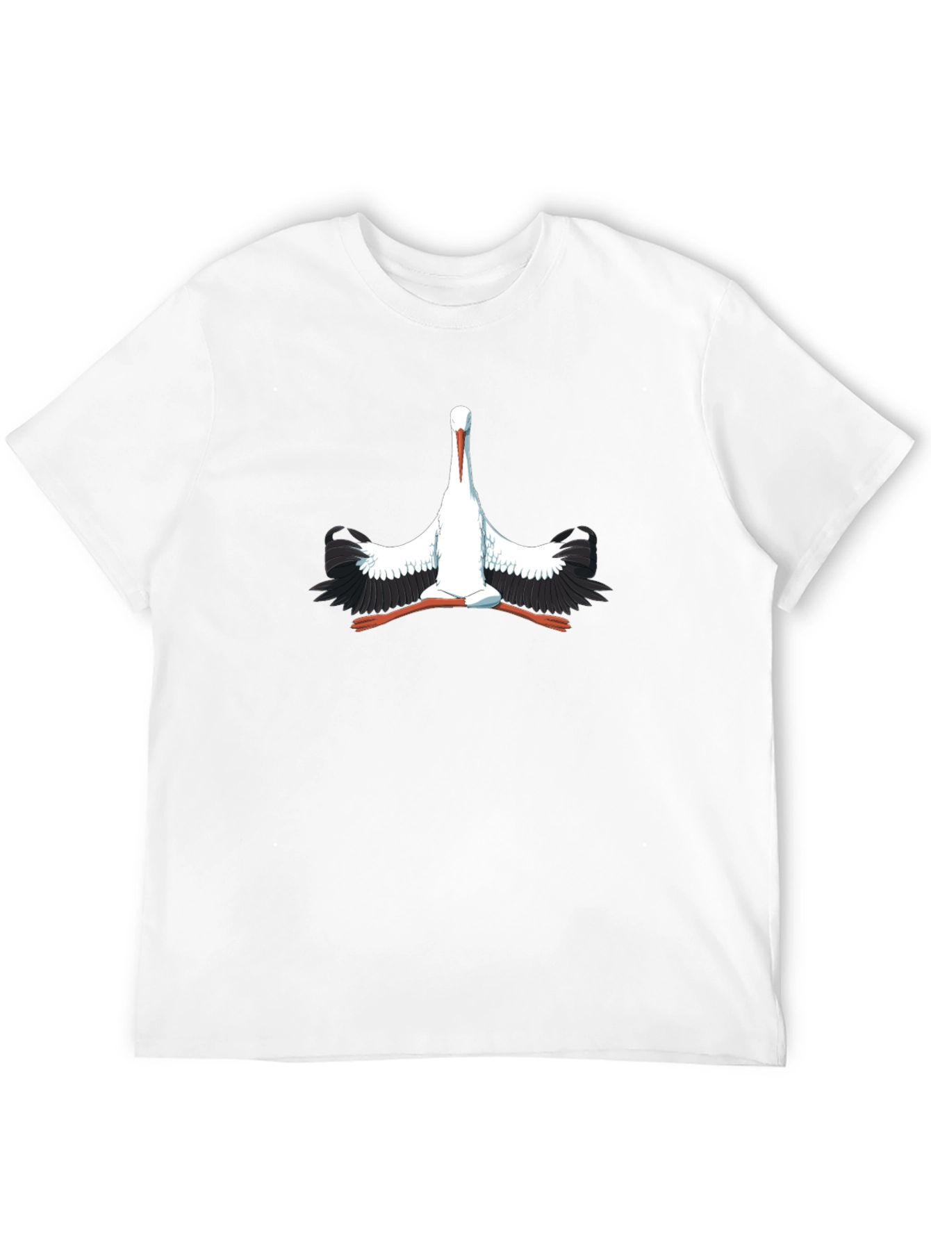 Stork Graphic Print Black T-Shirt