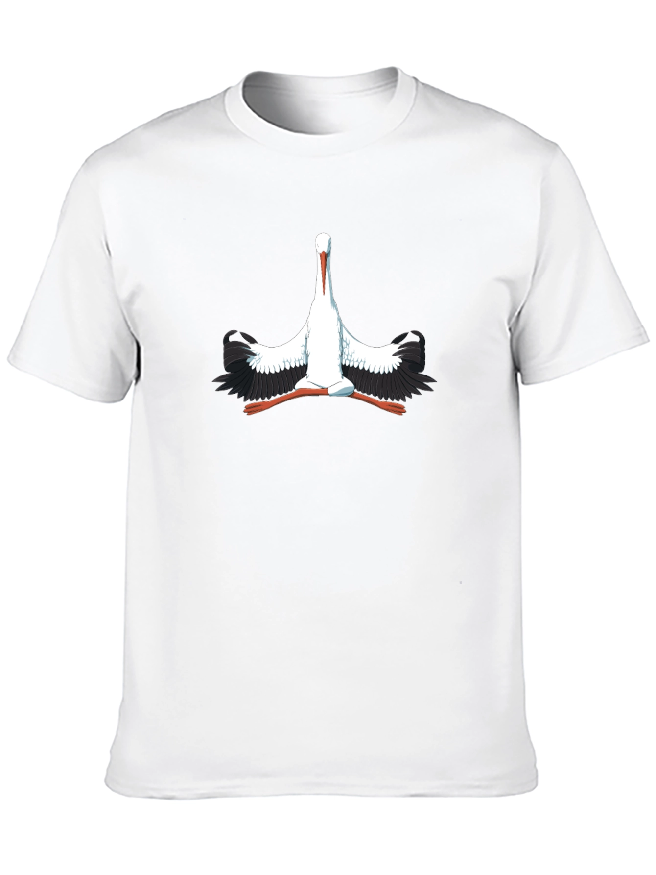 Stork Graphic Print Black T-Shirt