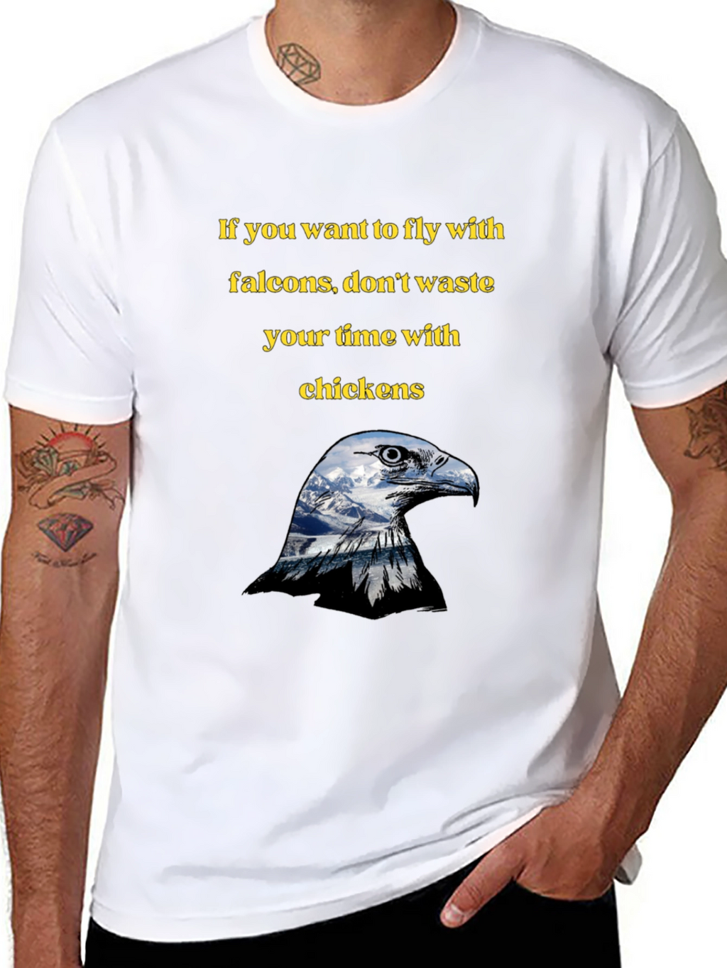 Fly With Falcons Black Graphic Tee