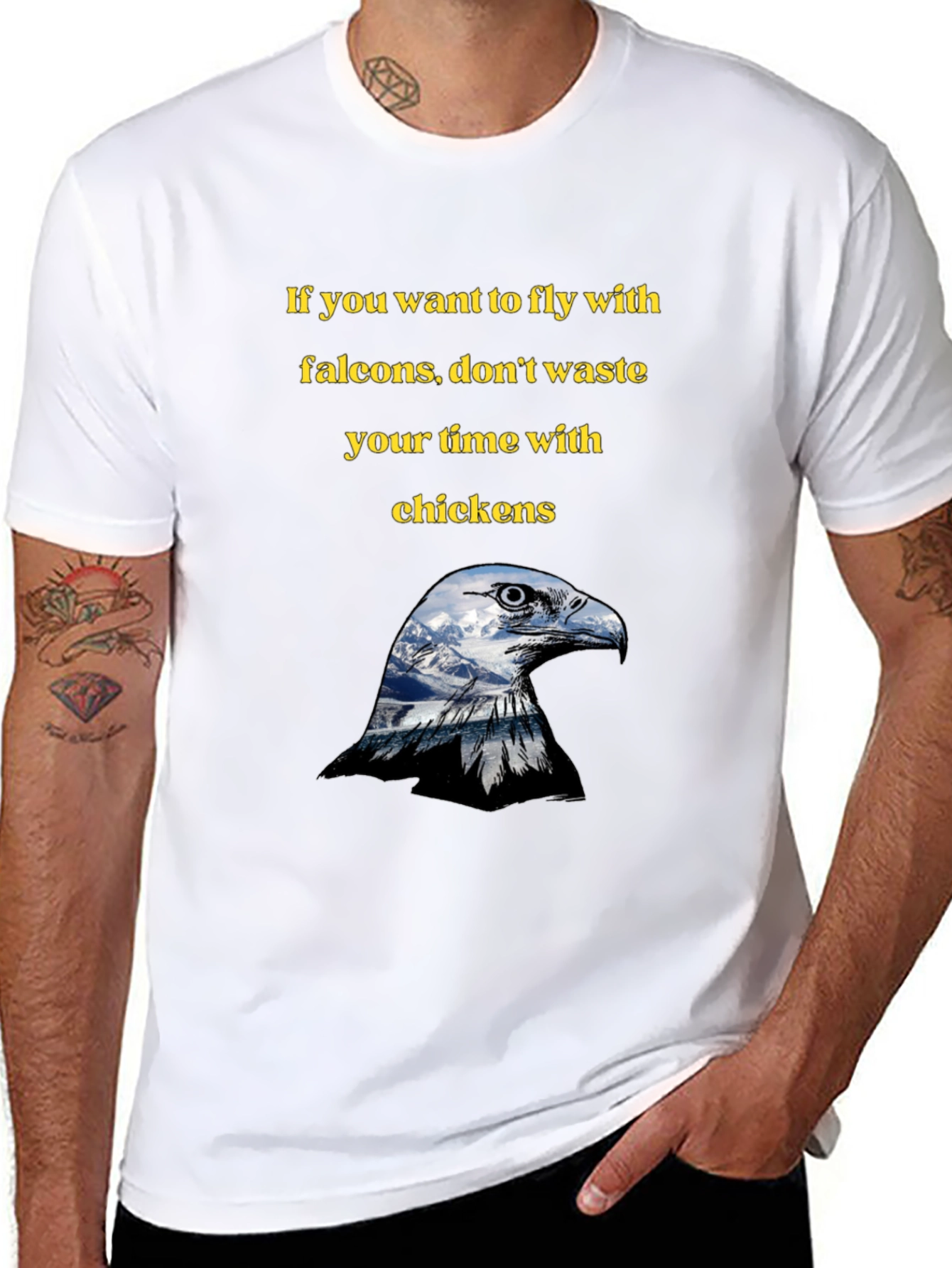 Fly With Falcons Black Graphic Tee
