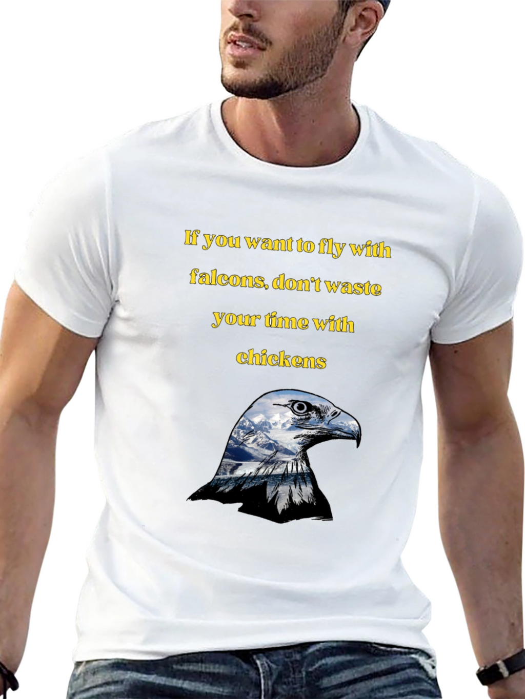 Fly With Falcons Black Graphic Tee