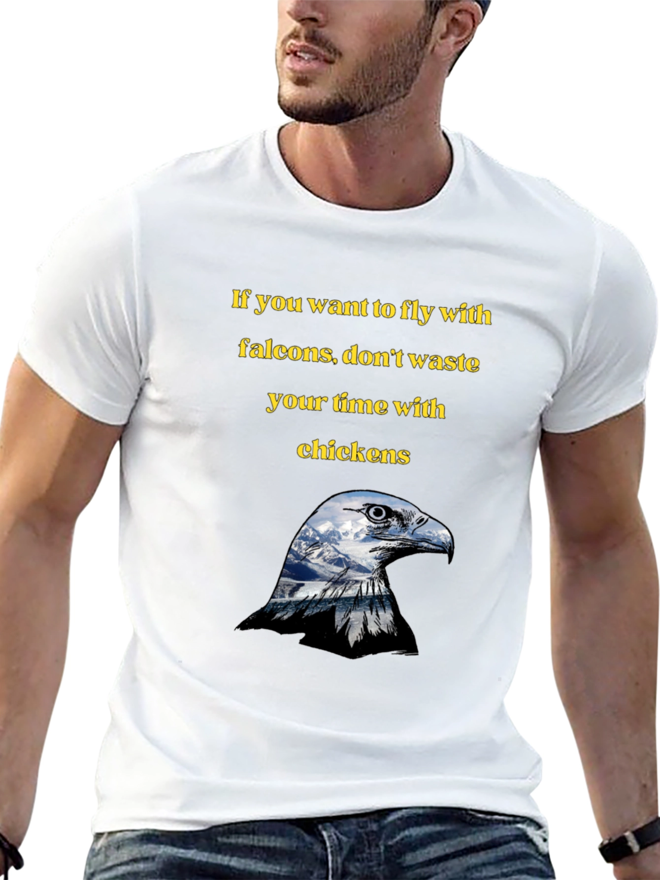 Fly With Falcons Black Graphic Tee