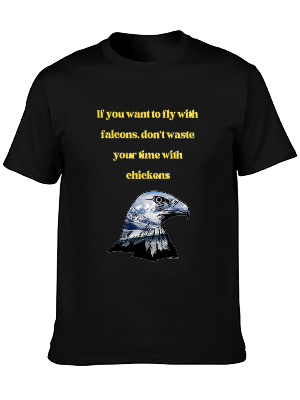 Fly With Falcons Black Graphic Tee
