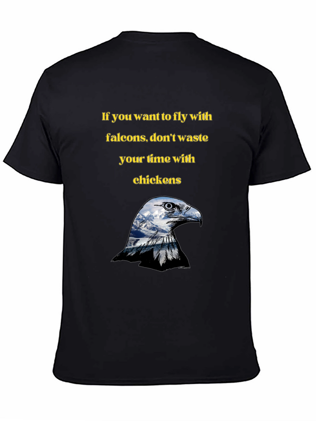 Fly With Falcons Black Graphic Tee