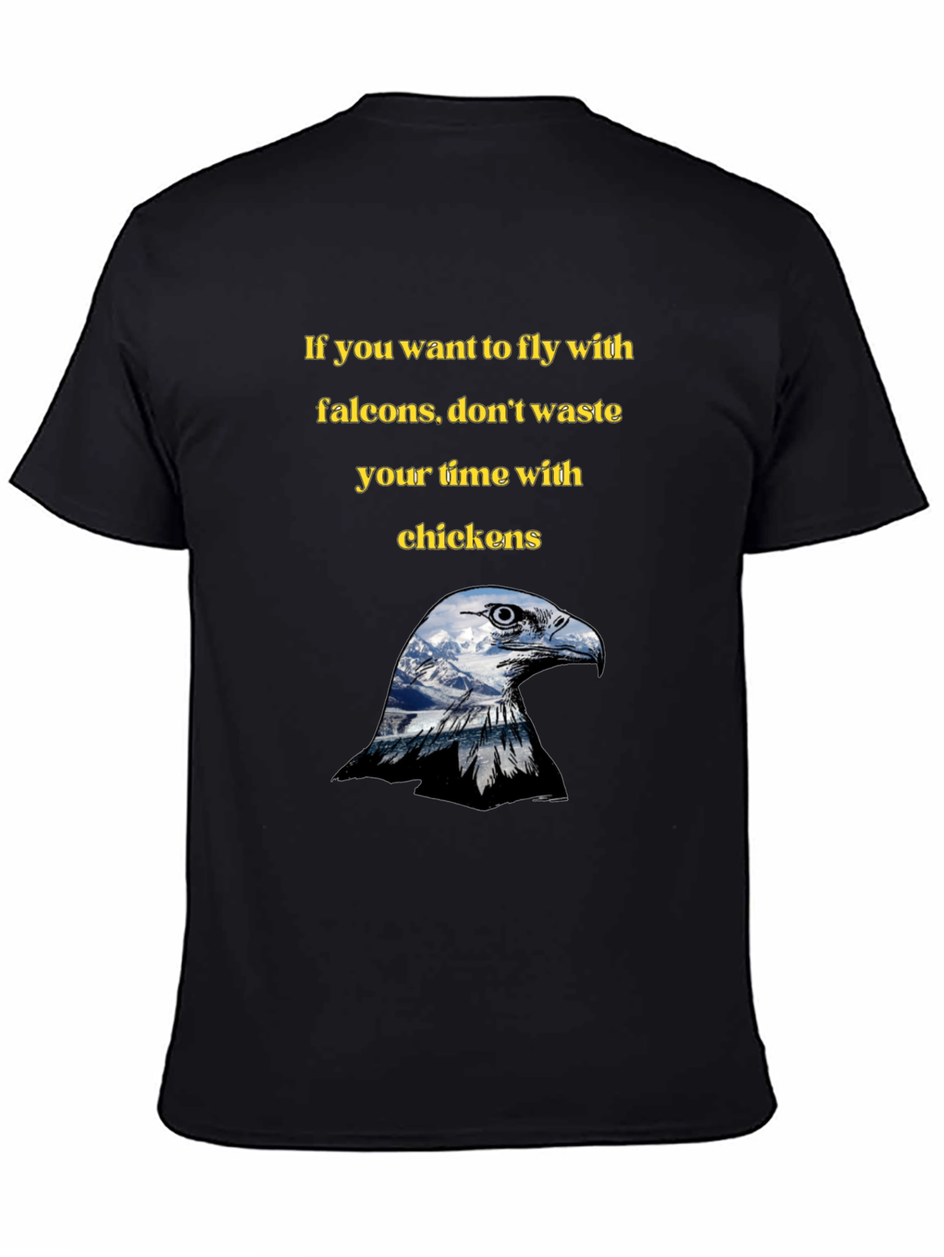 Fly With Falcons Black Graphic Tee