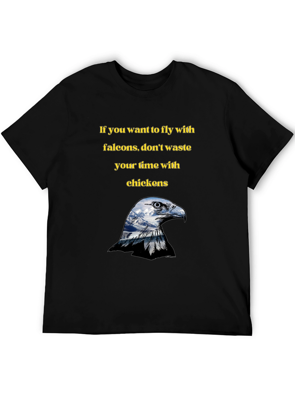 Fly With Falcons Black Graphic Tee