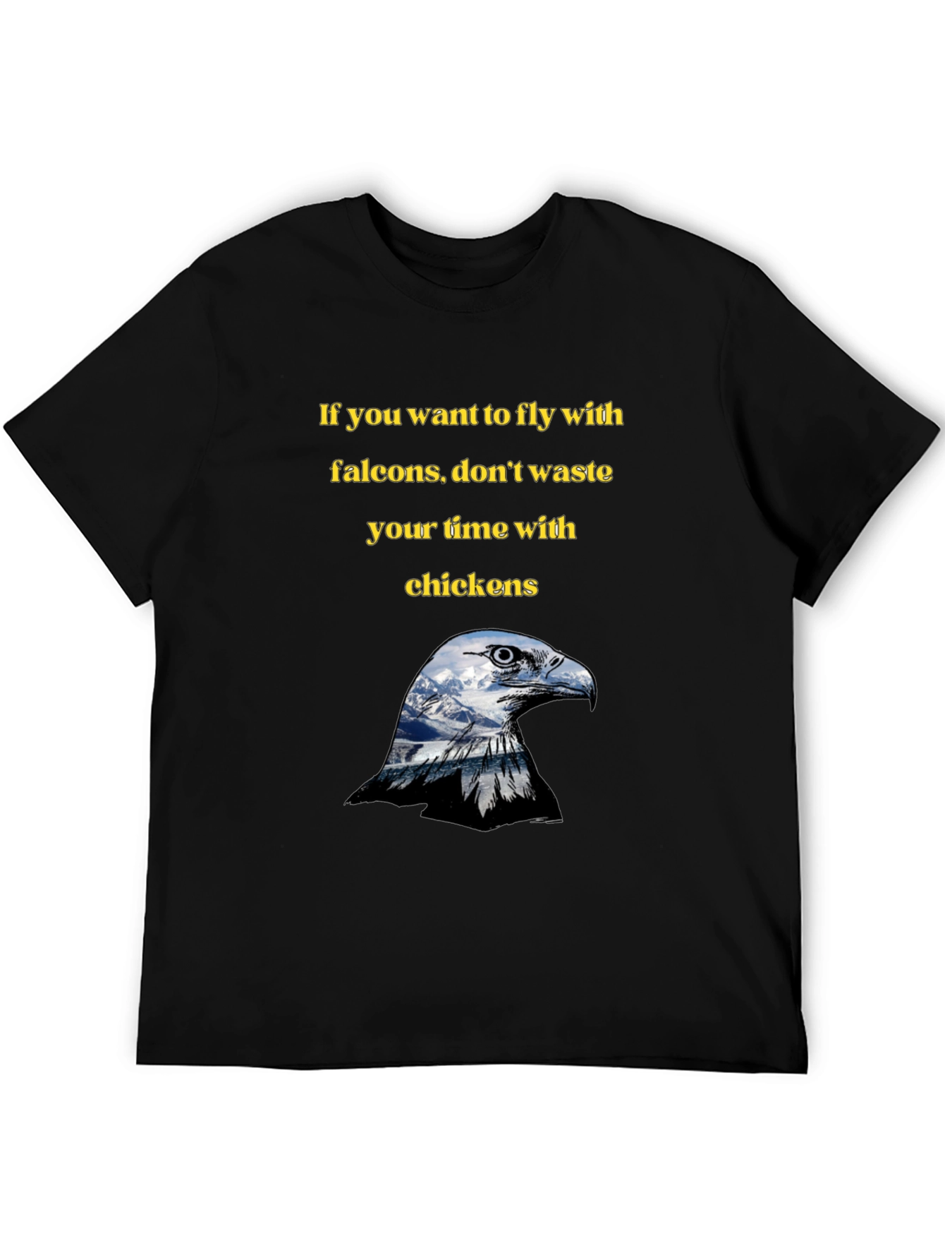 Fly With Falcons Black Graphic Tee