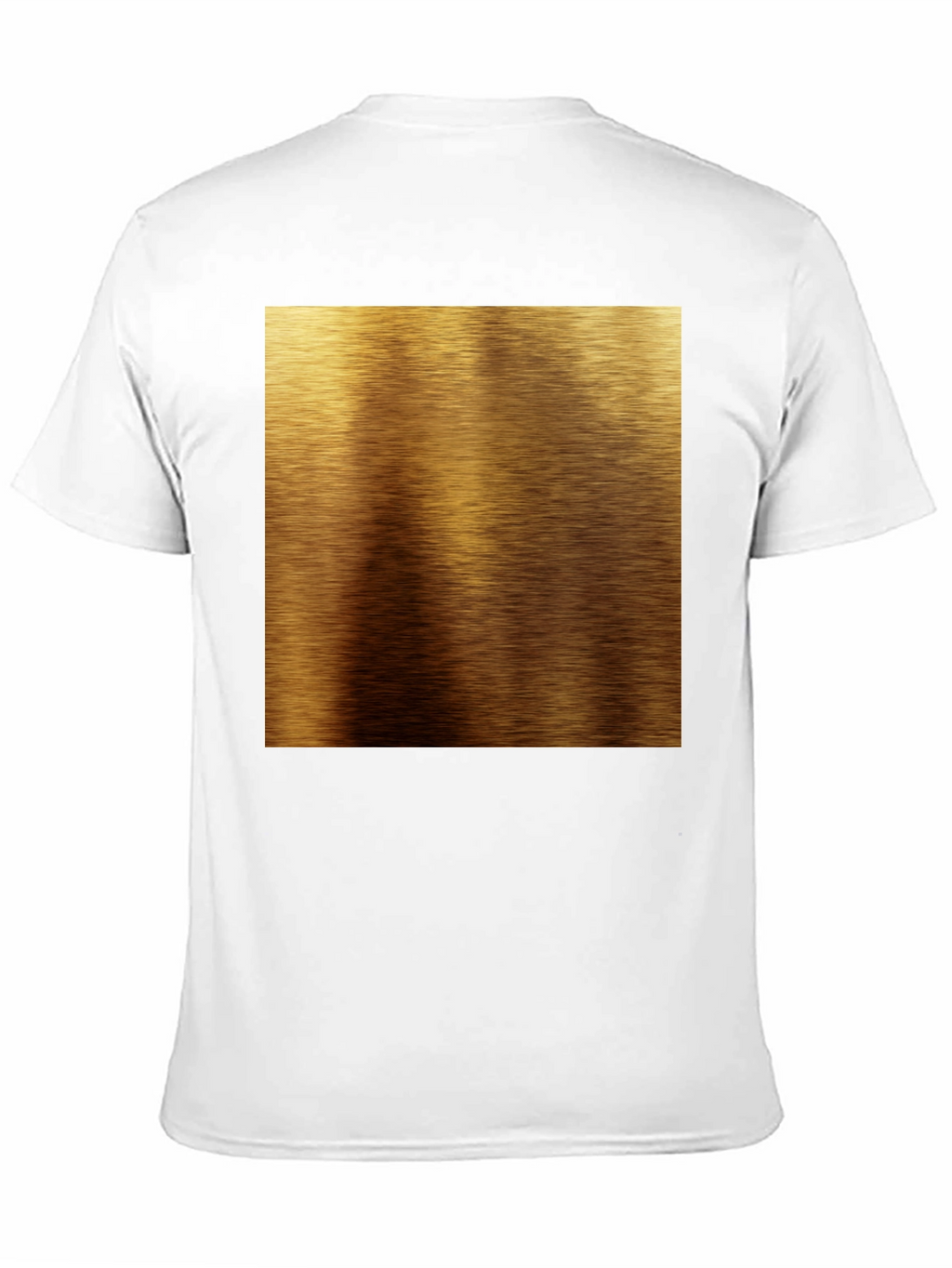 Gold Brushed Metal Texture Print Black T-Shirt