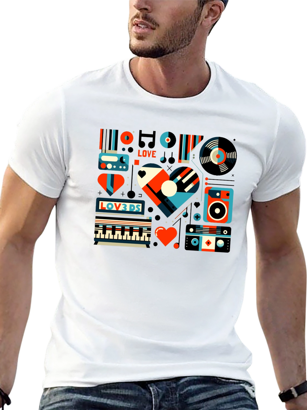 Retro Music Lover Graphic Tee