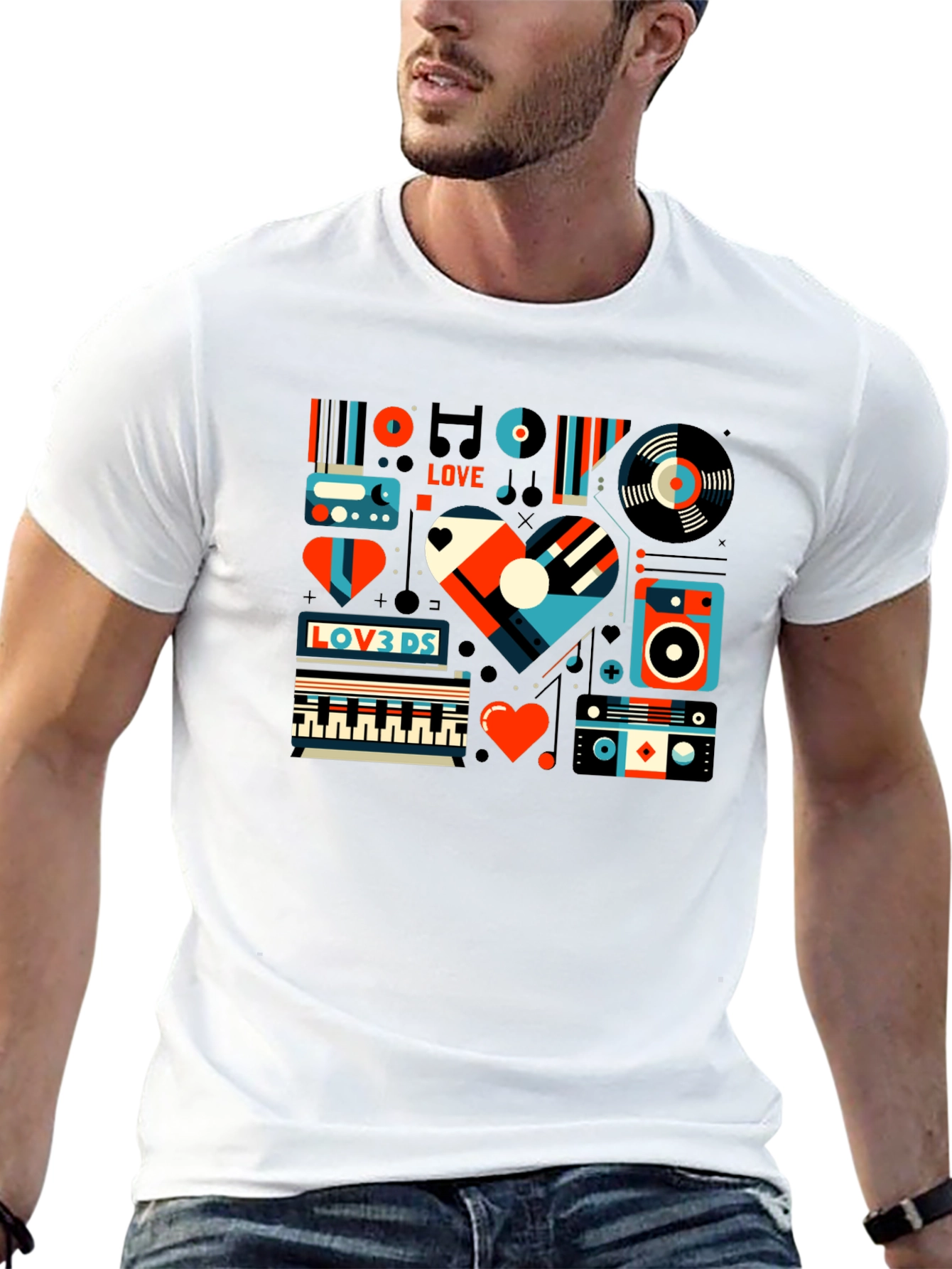 Retro Music Lover Graphic Tee