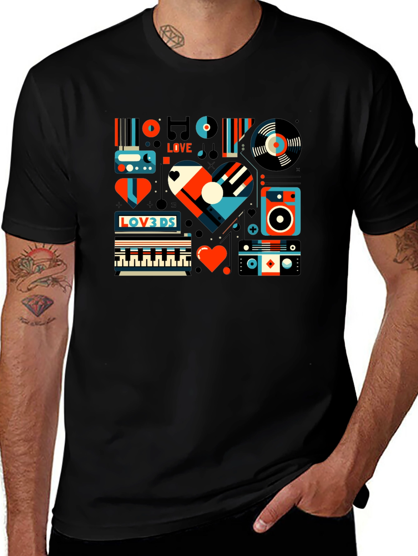 Retro Music Lover Graphic Tee