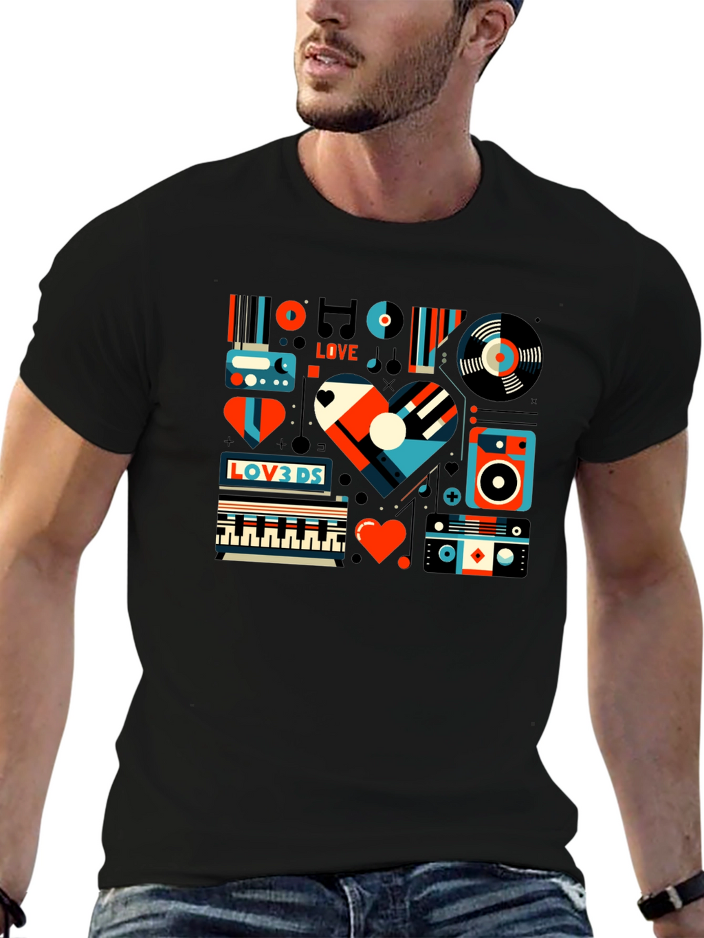 Retro Music Lover Graphic Tee