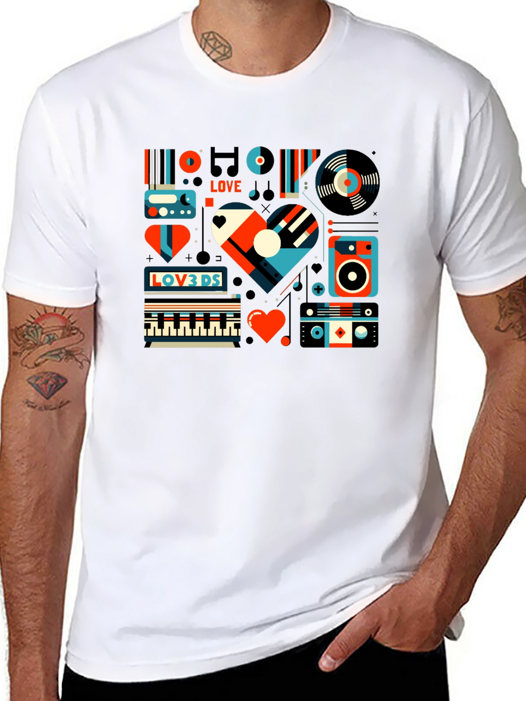 Retro Music Lover Graphic Tee