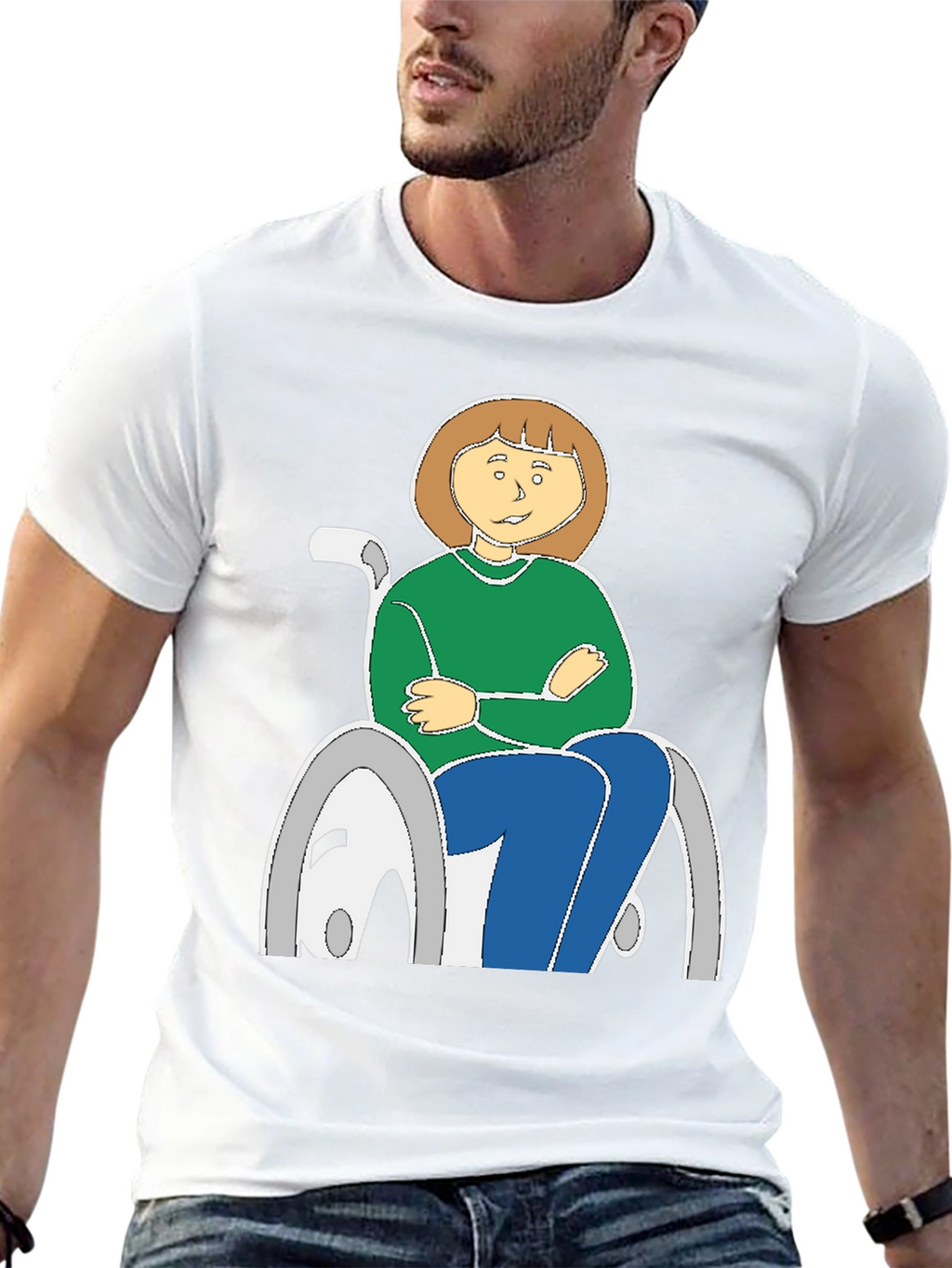 Cartoon Woman in Wheelchair T-Shirt