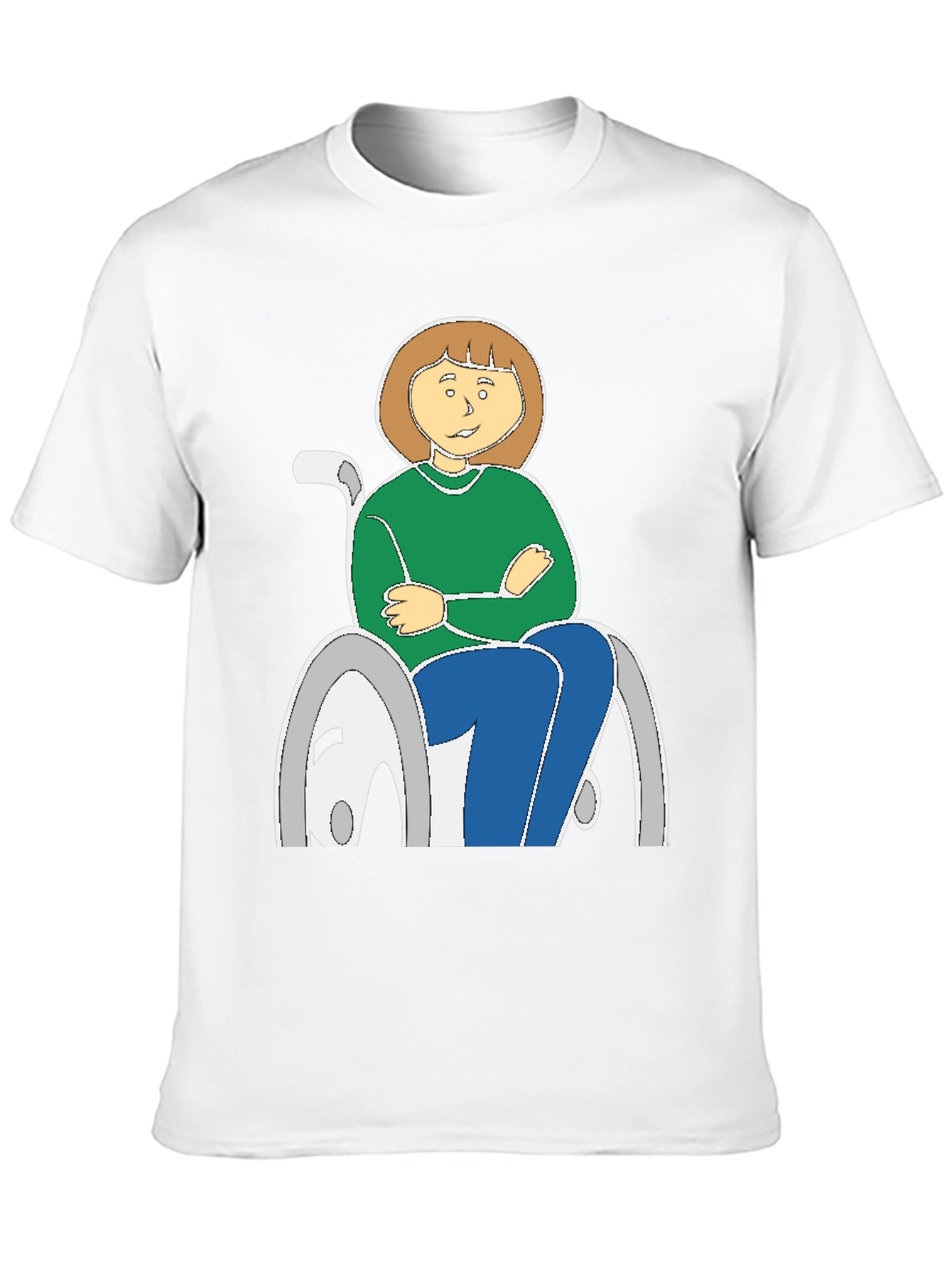 Cartoon Woman in Wheelchair T-Shirt