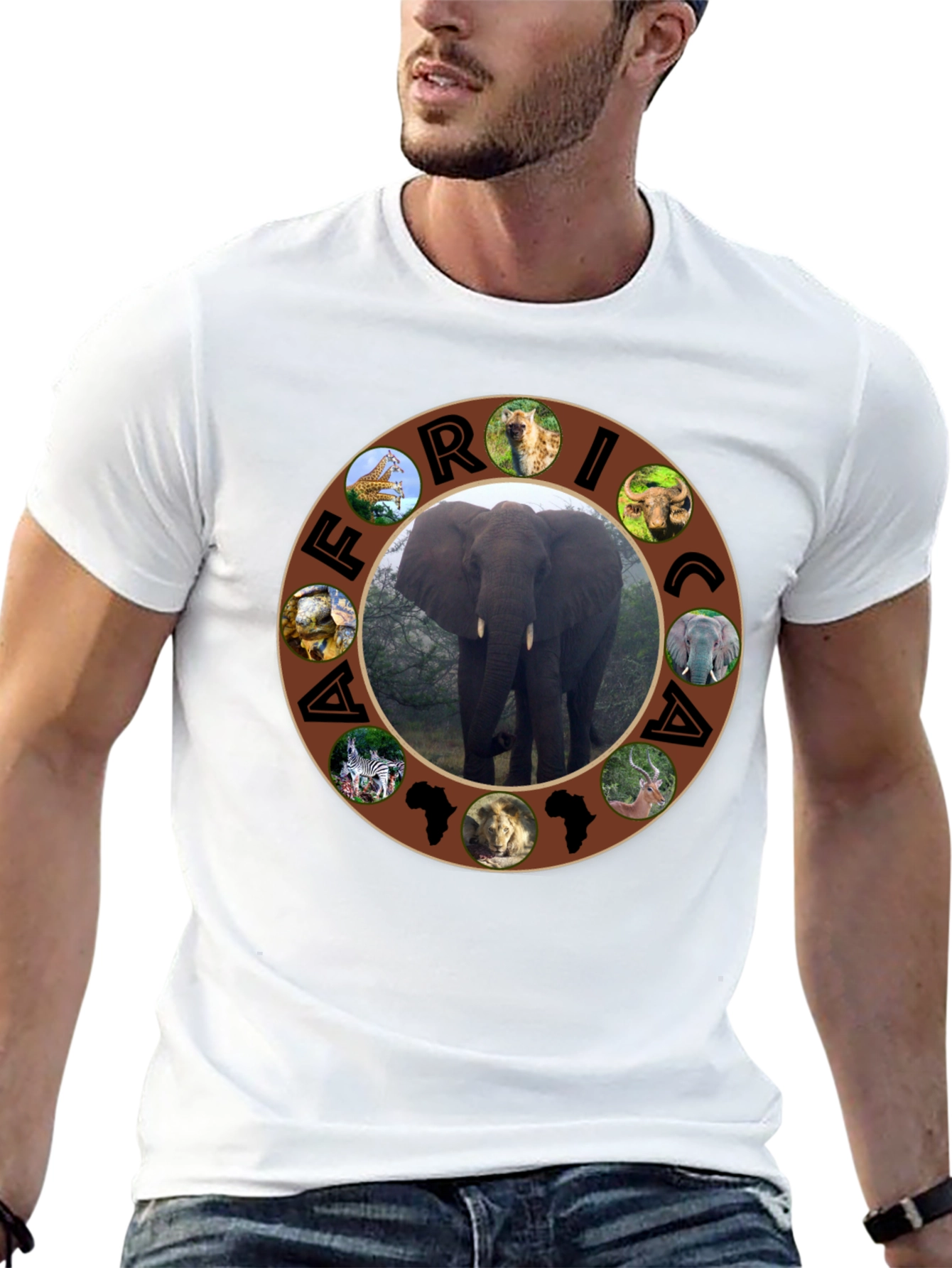 Africa Wildlife T-Shirt - Round Circle Design