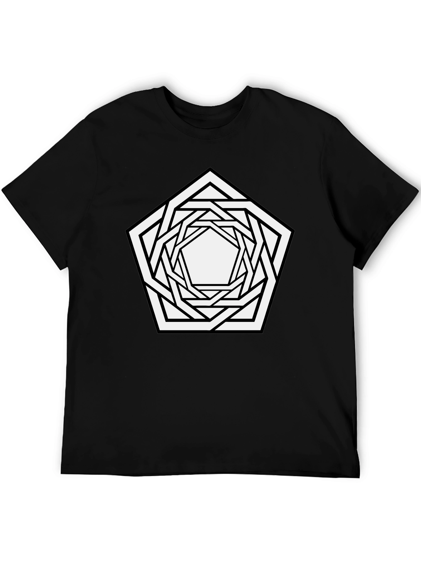 Geometric Pentagon Graphic Tee - Modern Streetwear