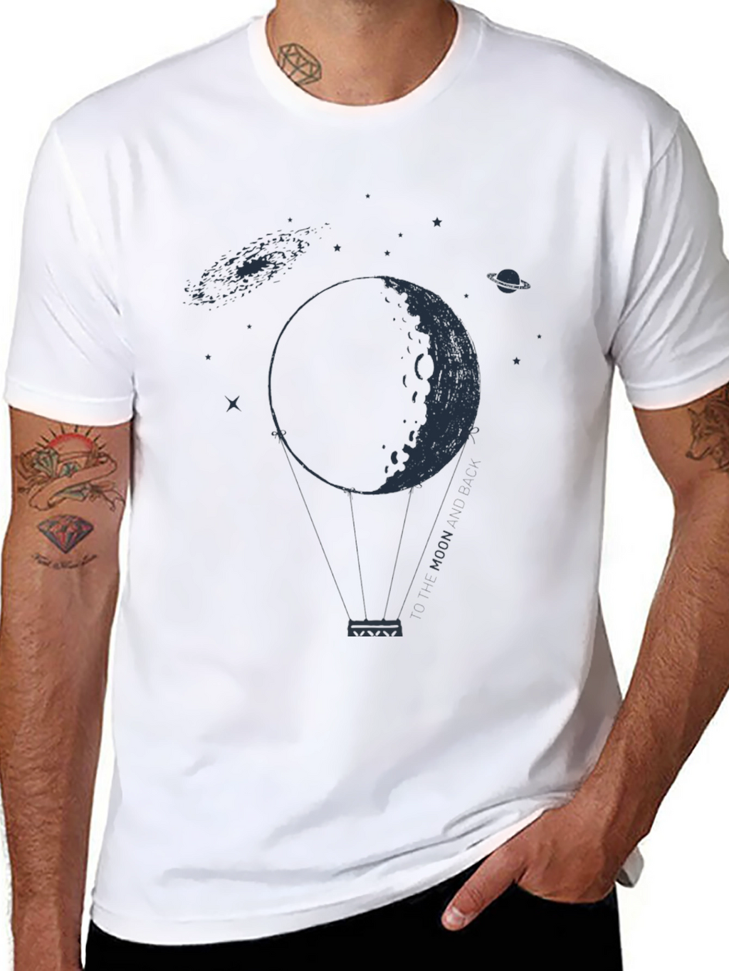 Moon Balloon Graphic Tee - Space Lovers T-Shirt
