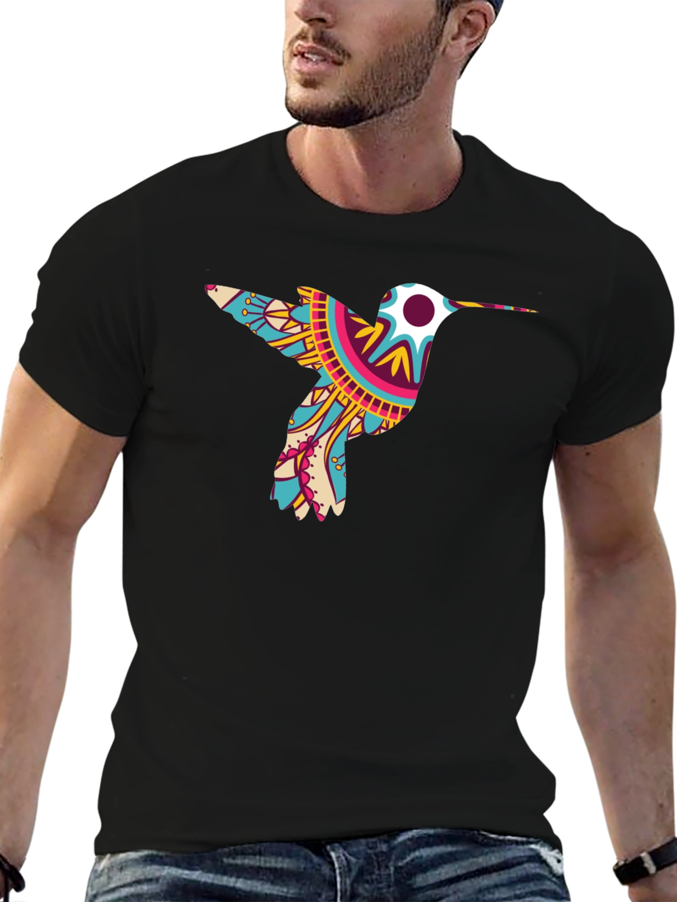 Hummingbird Graphic Tee - Mens Black T-Shirt