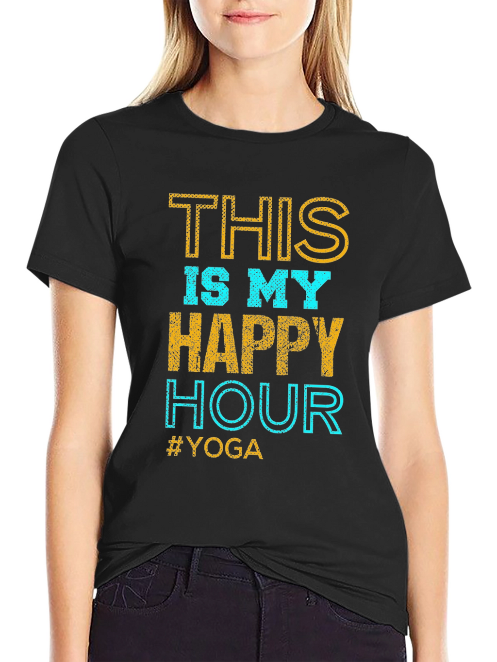 Yoga Happy Hour Graphic Tee - Relax in Style