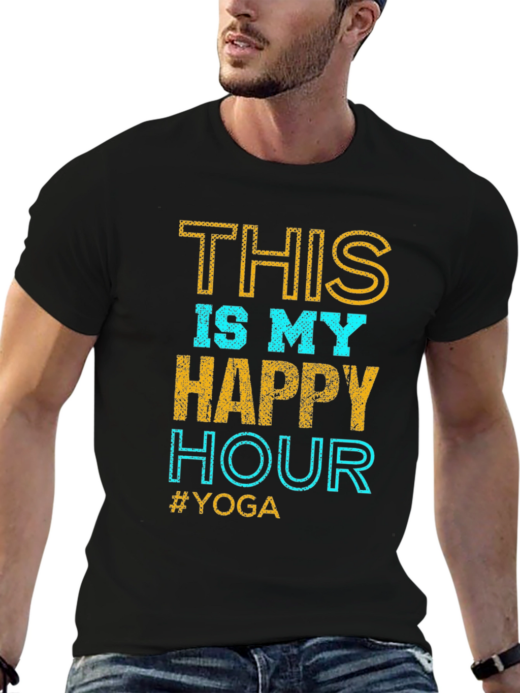 Yoga Happy Hour Graphic Tee - Relax in Style