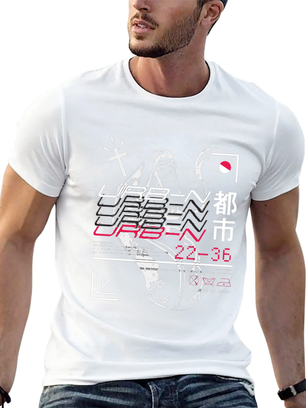 Urban Graphic Print T-Shirt - Black
