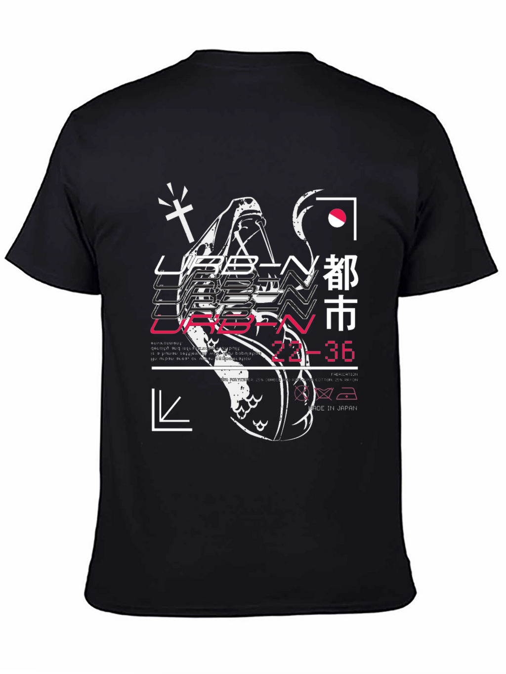 Urban Graphic Print T-Shirt - Black