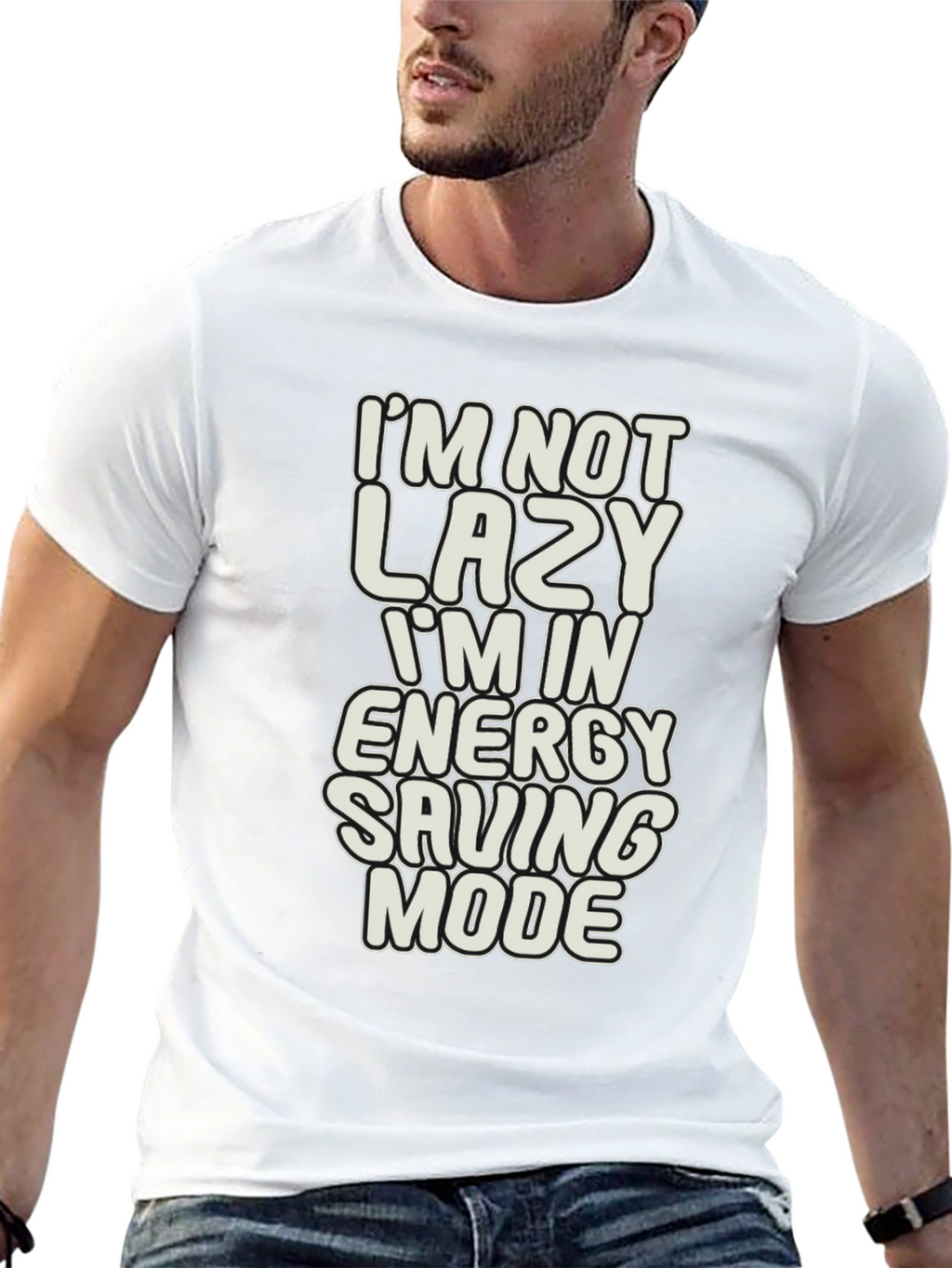 Funny Lazy Energy Saving Mode Graphic T-Shirt
