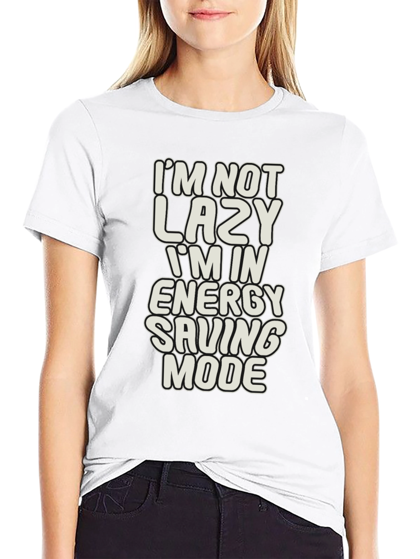 Funny Lazy Energy Saving Mode Graphic T-Shirt