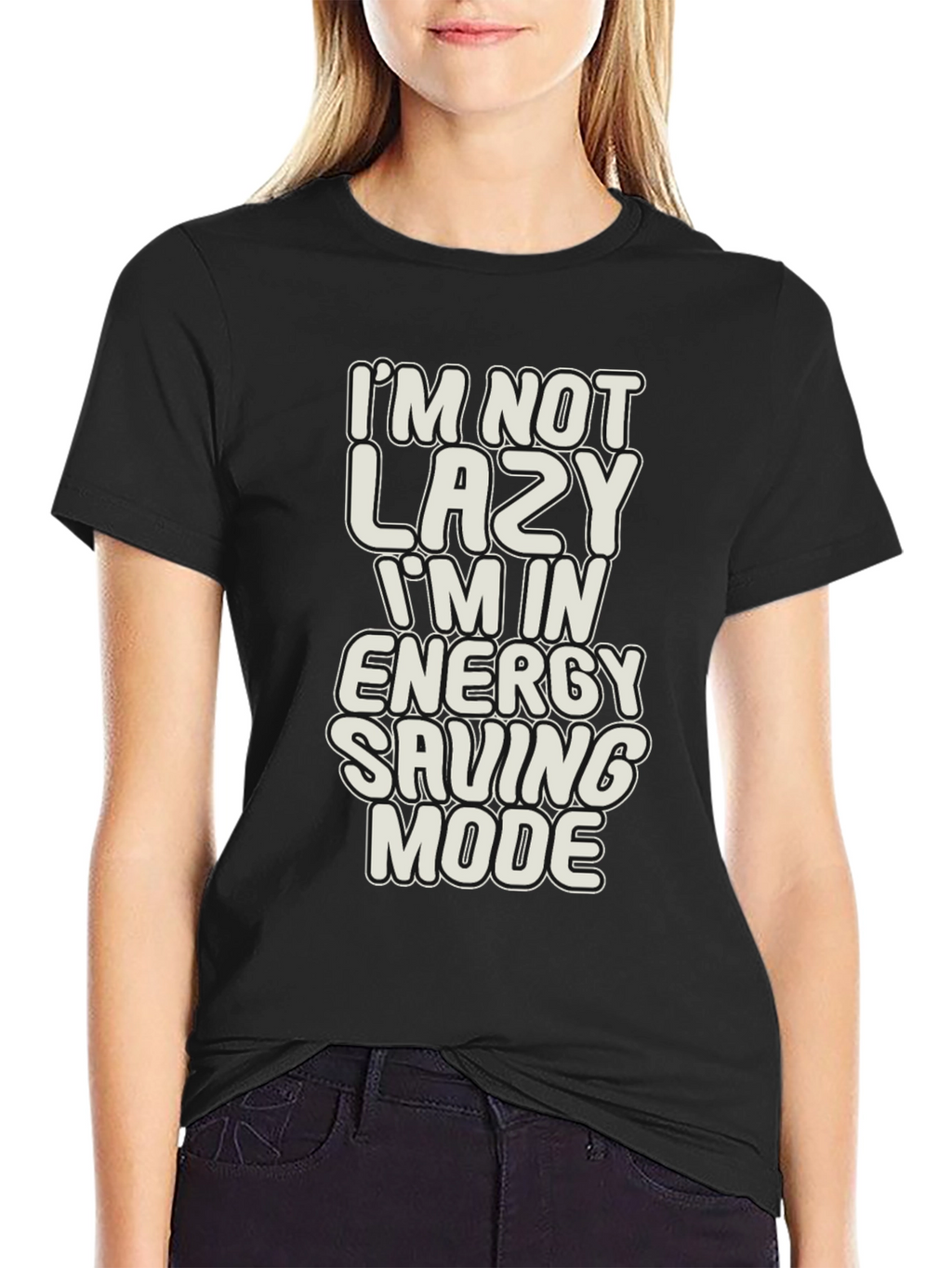 Funny Lazy Energy Saving Mode Graphic T-Shirt