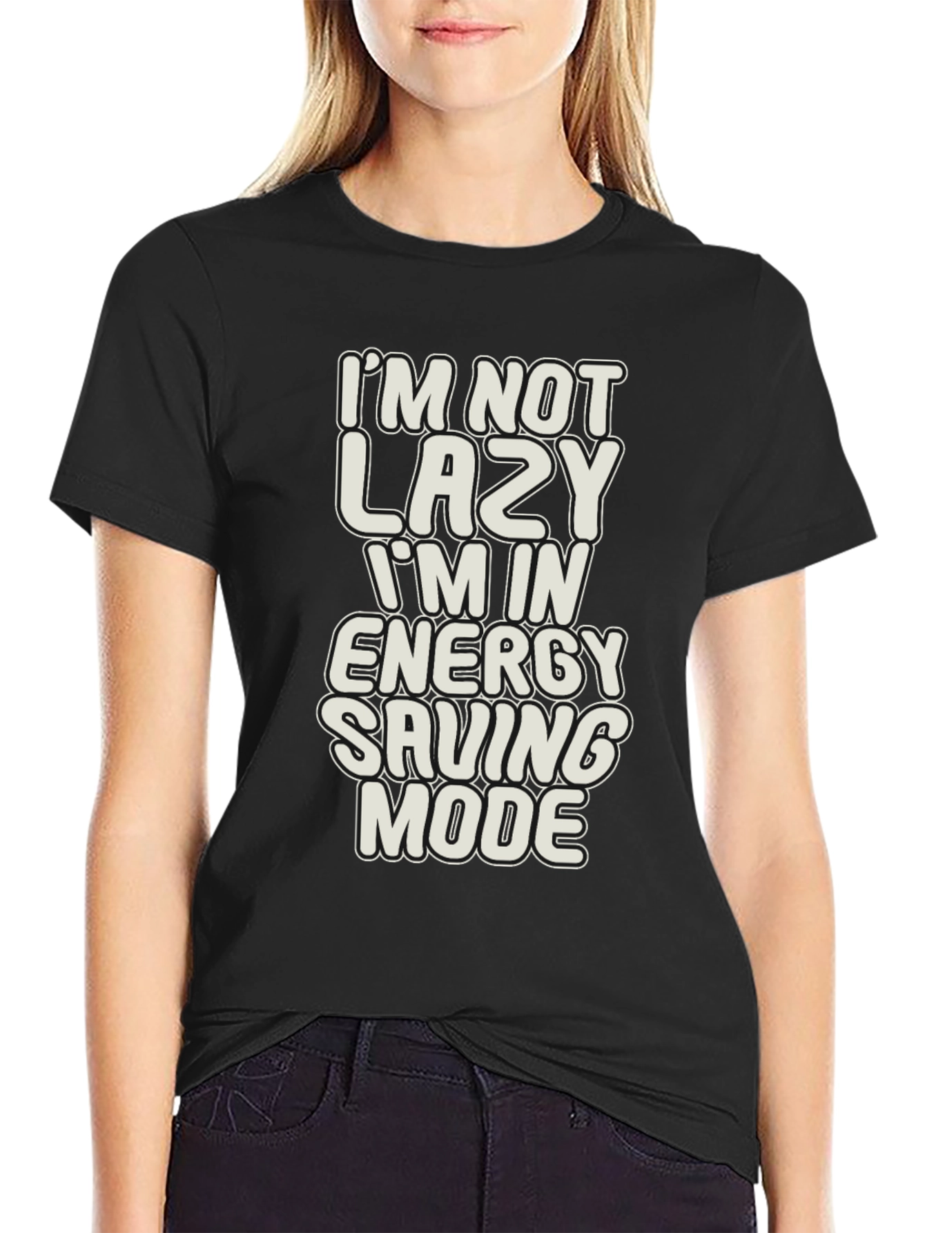 Funny Lazy Energy Saving Mode Graphic T-Shirt