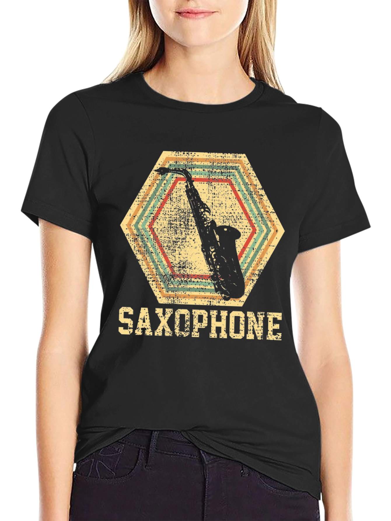 Saxophone Graphic Tee - Retro Music Lover T-Shirt