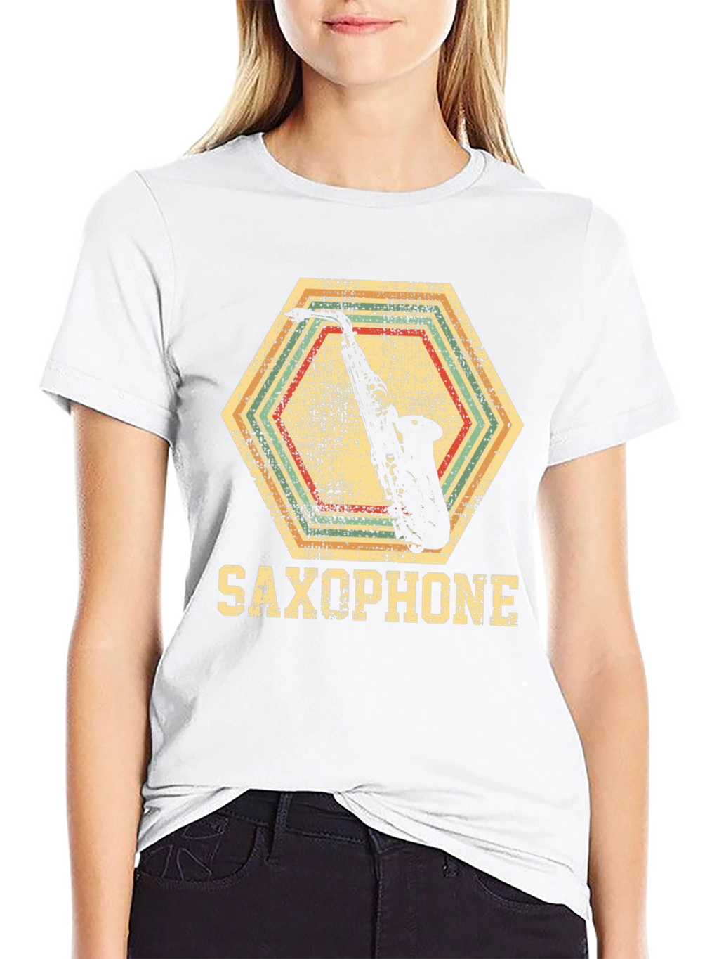 Saxophone Graphic Tee - Retro Music Lover T-Shirt