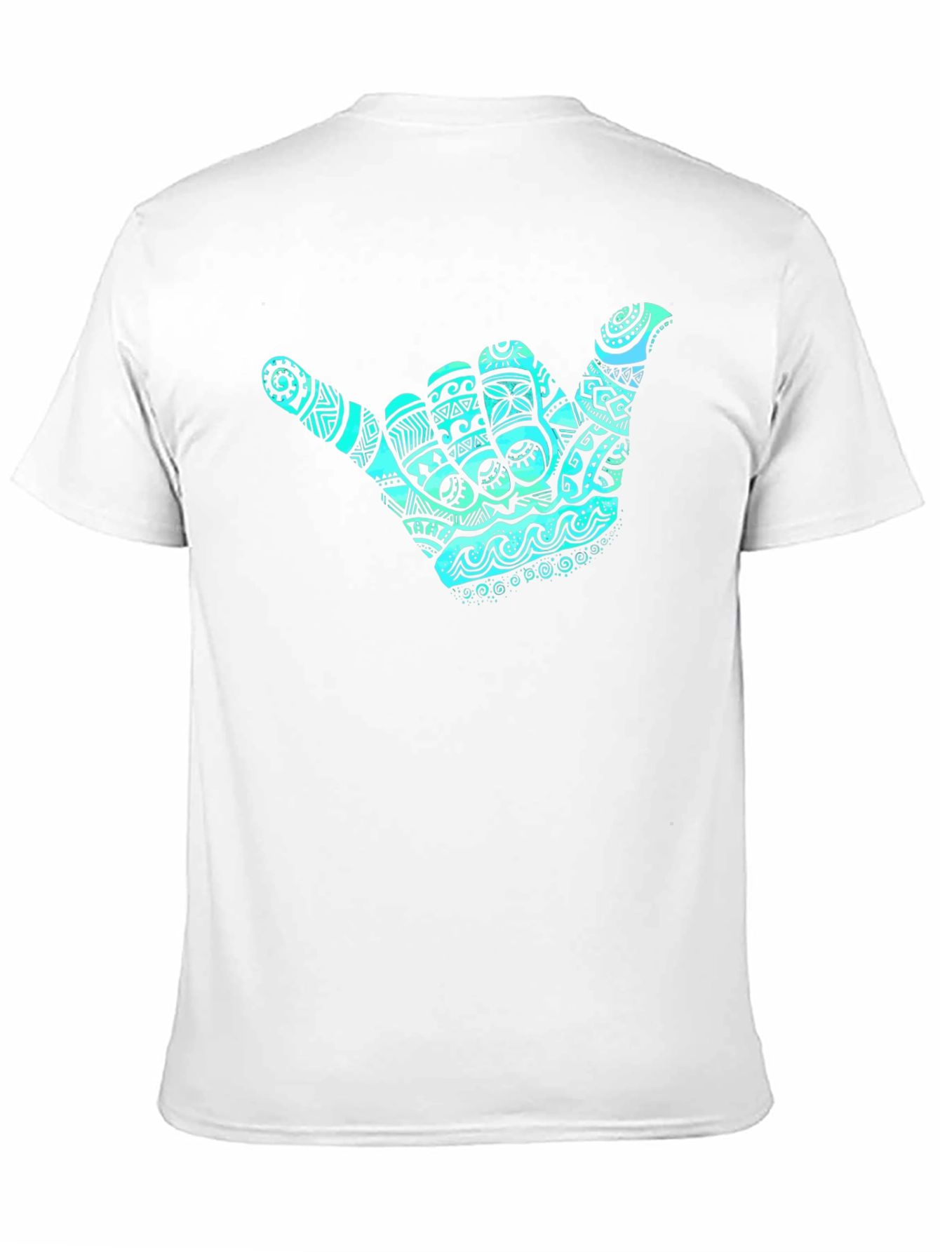 Shaka Hand Graphic Tee - Casual Black T-Shirt