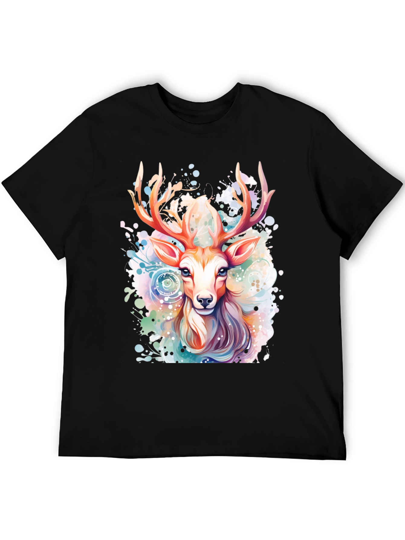 Watercolor Deer Graphic T-Shirt - Stylish Animal Print Tee