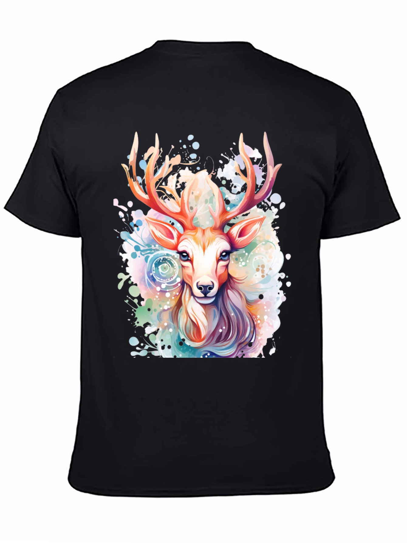 Watercolor Deer Graphic T-Shirt - Stylish Animal Print Tee