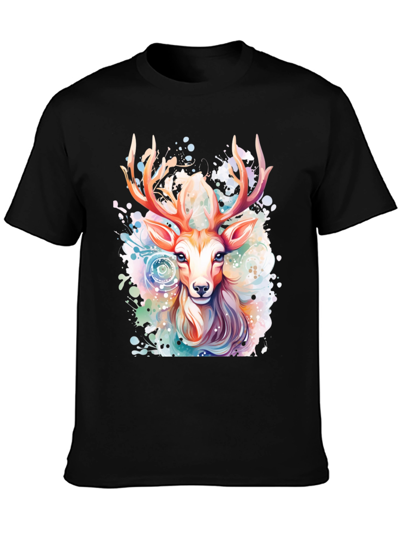 Watercolor Deer Graphic T-Shirt - Stylish Animal Print Tee