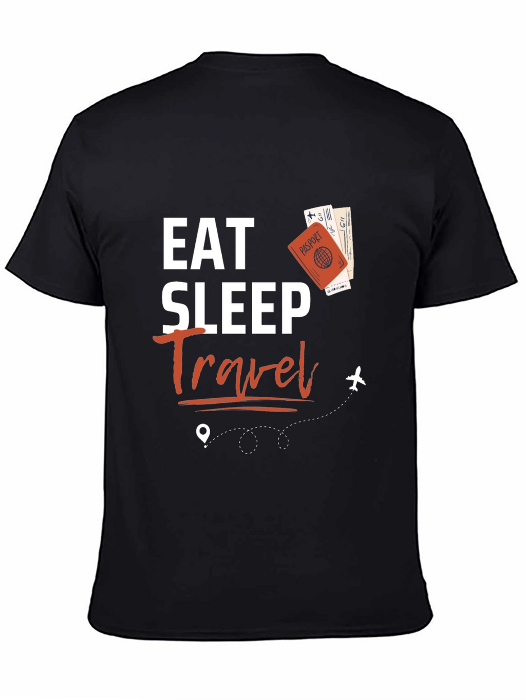 Eat Sleep Travel Black Graphic Tee