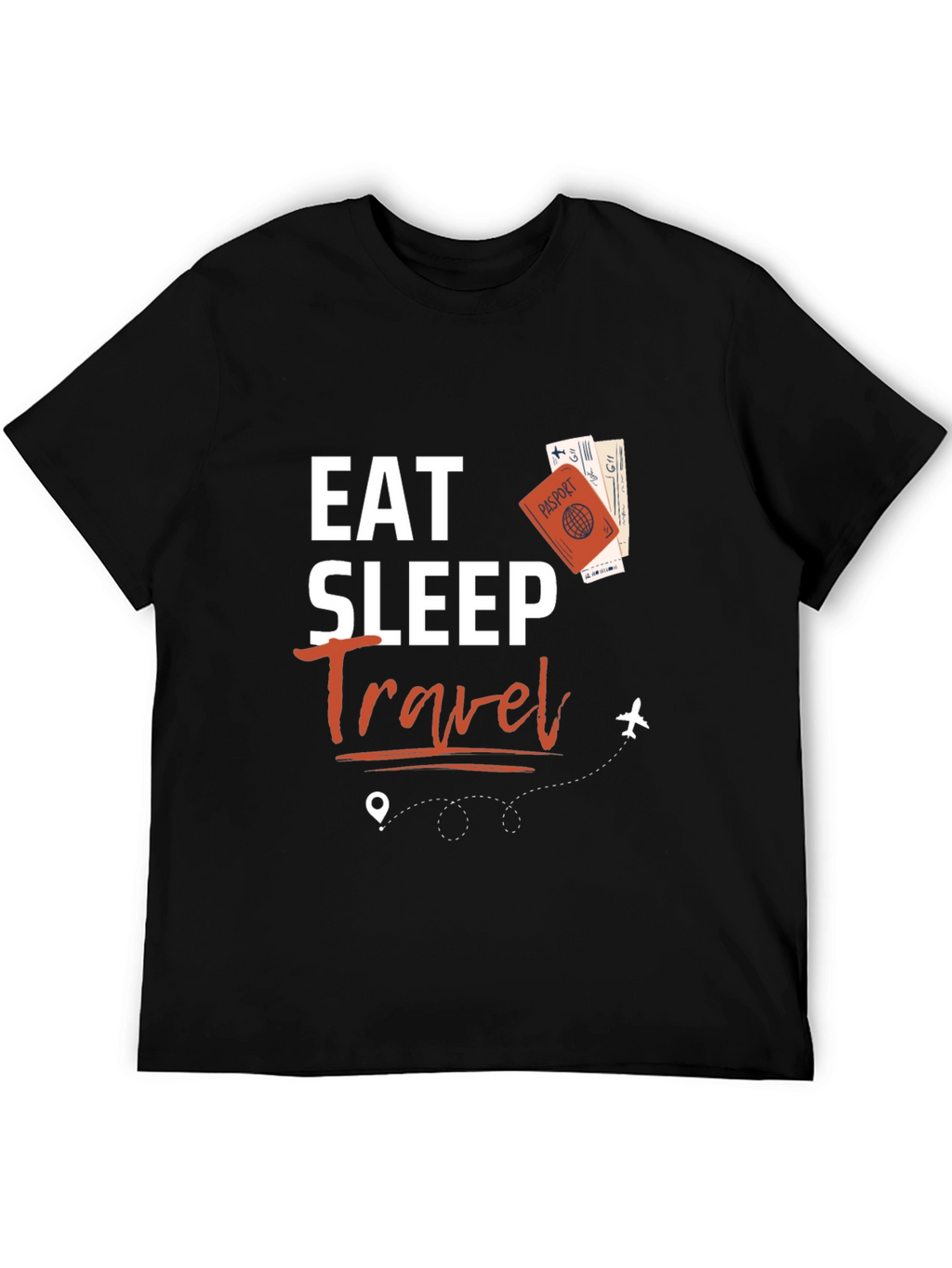 Eat Sleep Travel Black Graphic Tee