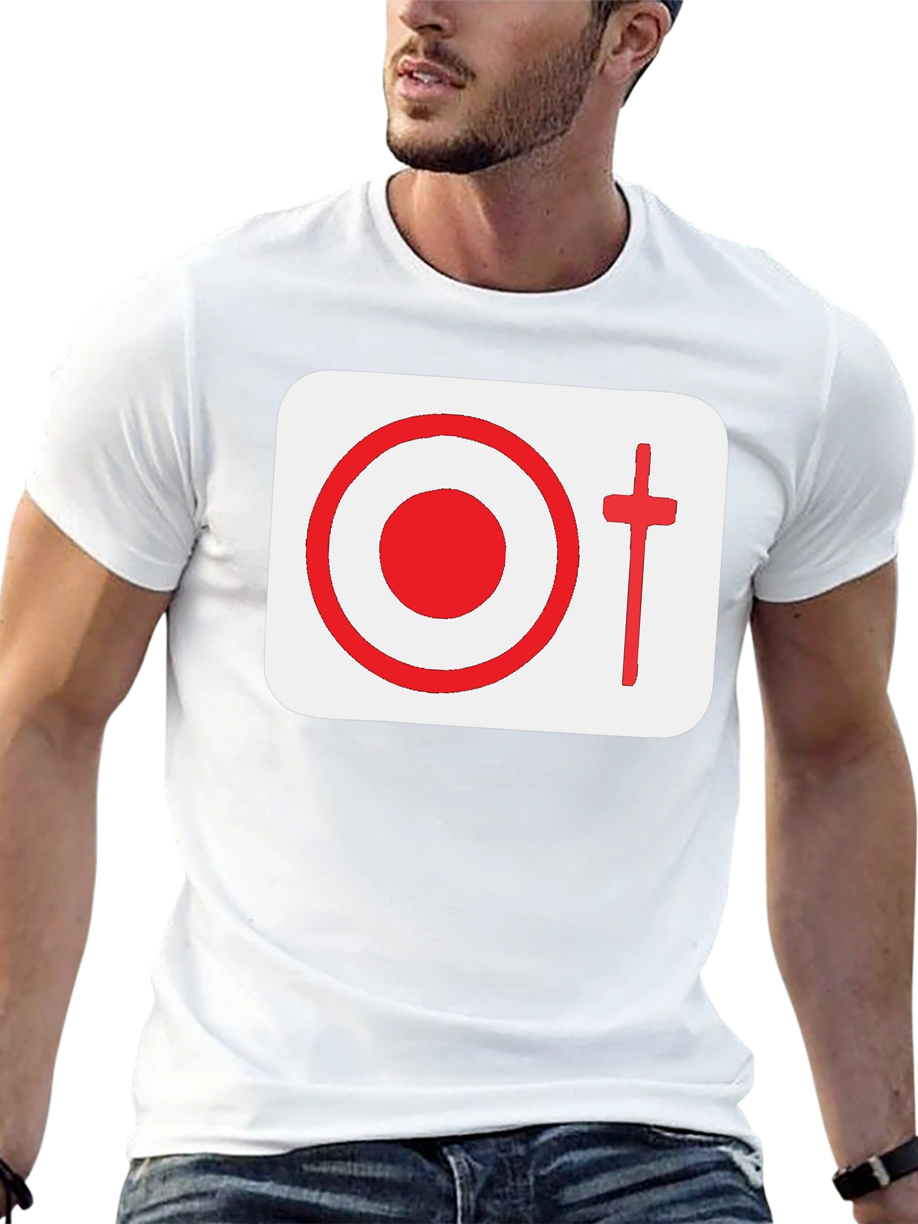 Graphic Tee: Target & Cross Design